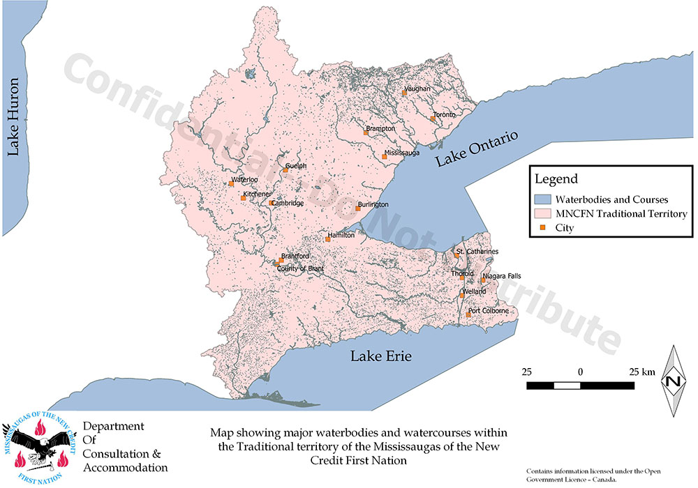 ABORIGINAL TI T LE CLAIM TO WATER WI THIN THE TRADI T IONAL LANDS OF THE MISSISSAUGAS OF THE NEW CREDI T MAP ABORIGINAL TI T LE CLAIM TO WATER WI THIN THE TRADI T IONAL LANDS OF THE MISSISSAUGAS OF THE NEW CREDI T MAP