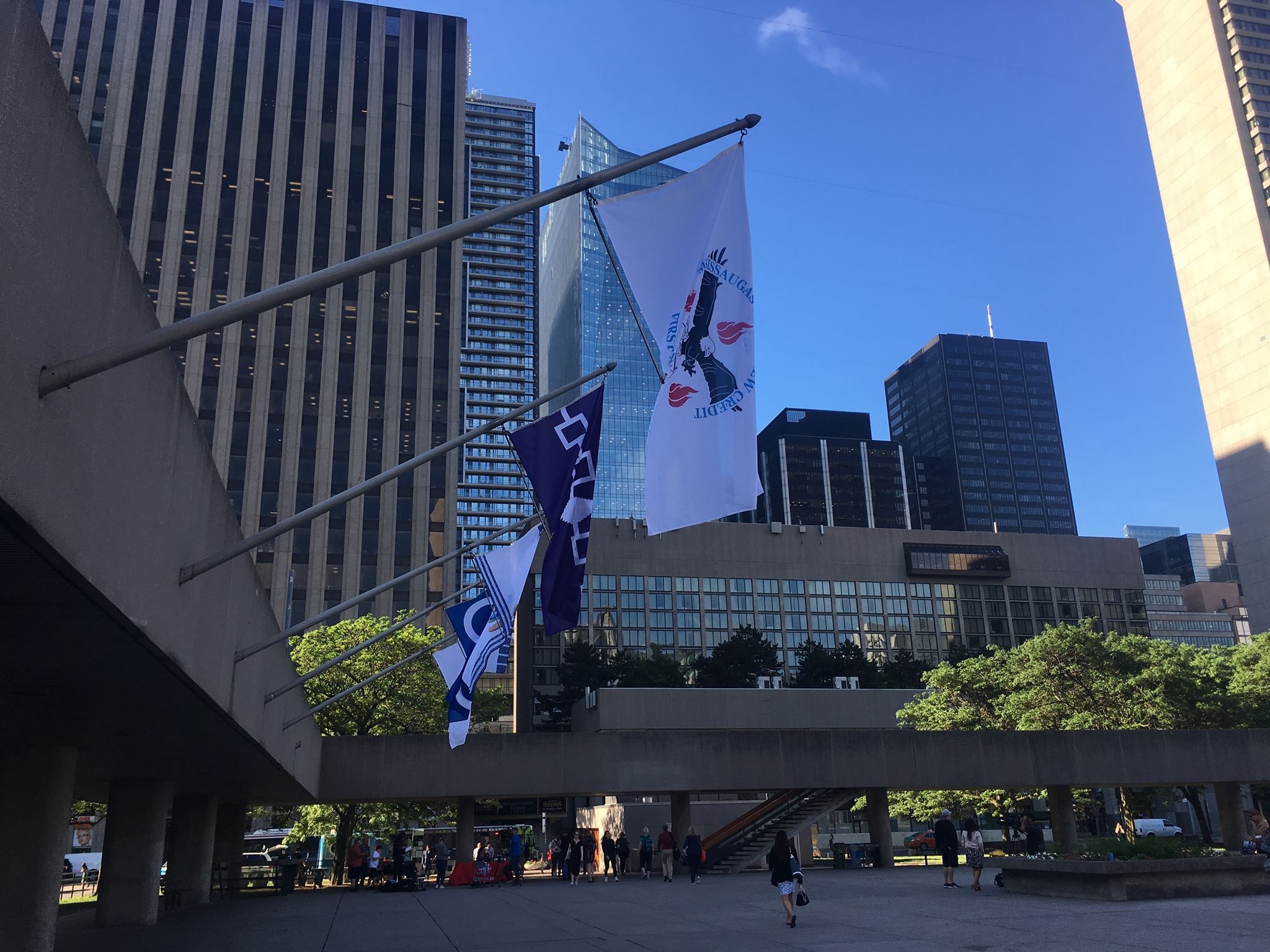 MNCFN flag at Toronto city hall