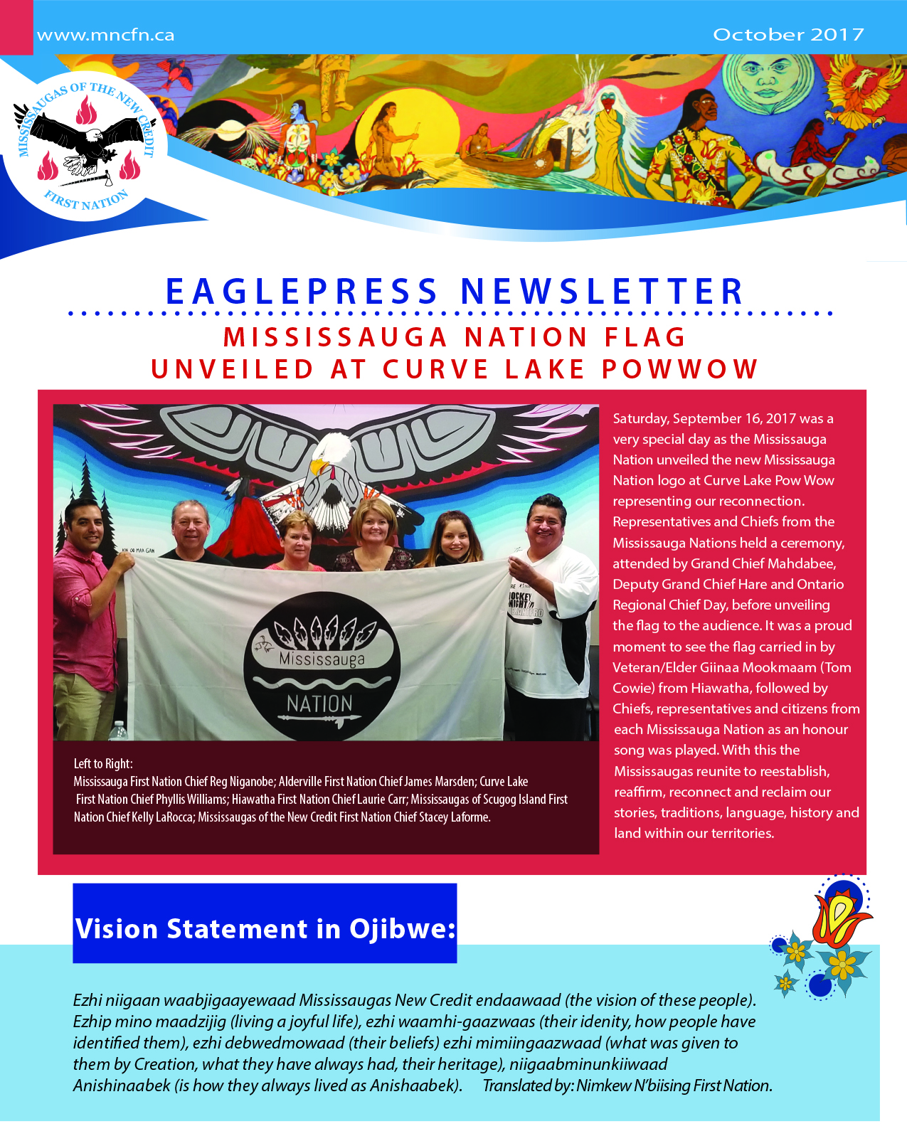 OCTOBER 2017 Mississaugas of the New Credit First Nation Eaglepress Newsletter