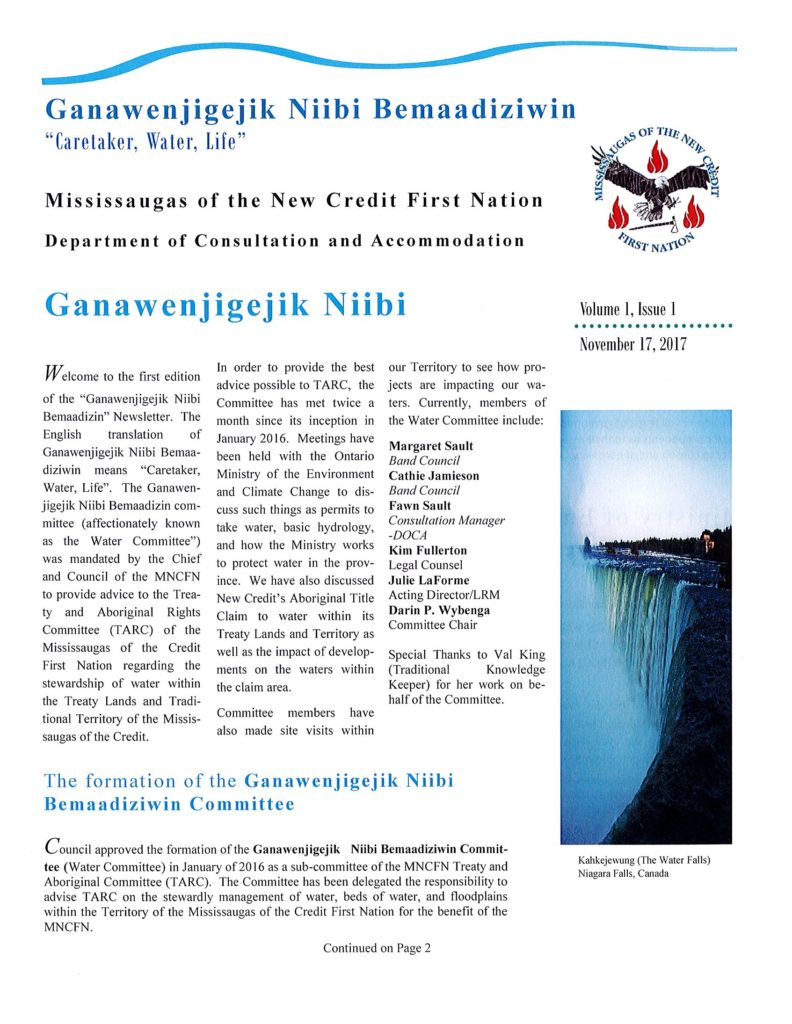 MNCFN Water Committee Newsletter
