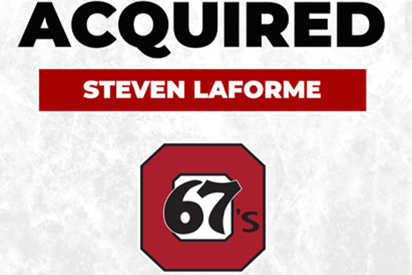Ottawa 67’s Acquire MCFN Steven LaForme from North Bay Battalions