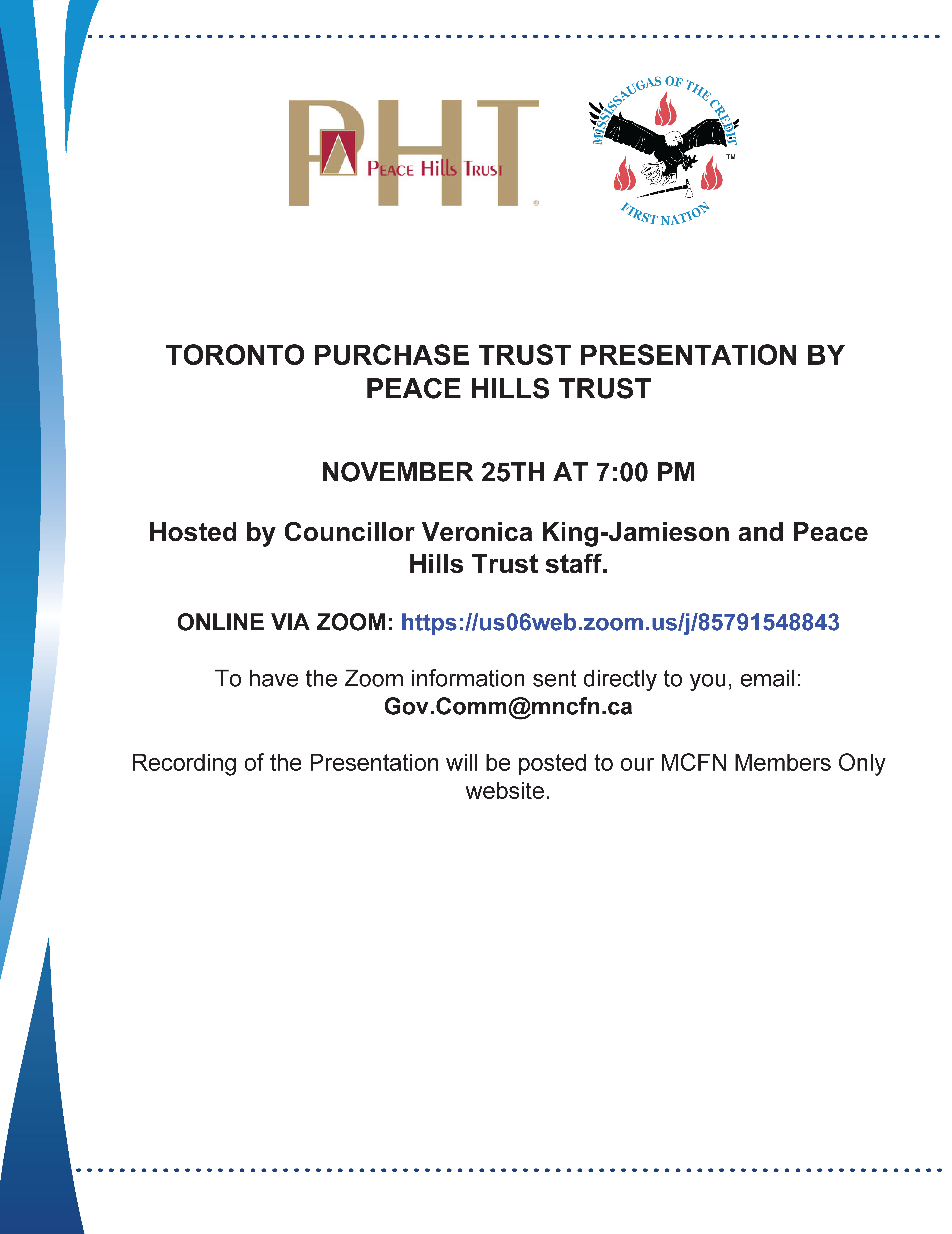 Toronto Purchase Trust - Peace Hills Trust presentation
