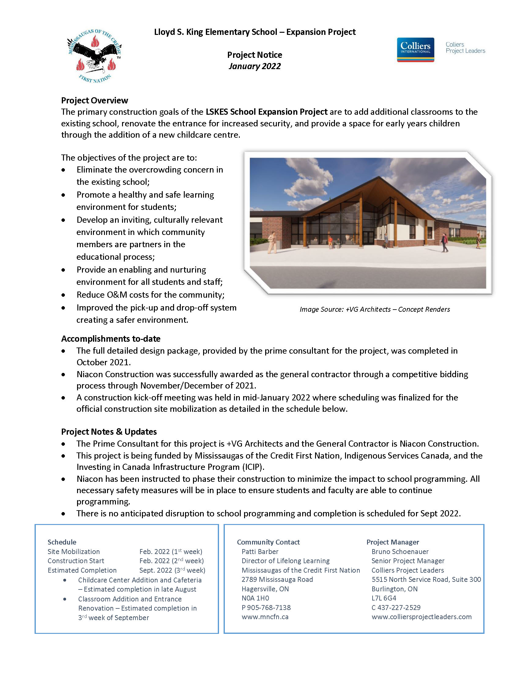 Lloyd S. King Elementary School – Expansion Project - Project Notice