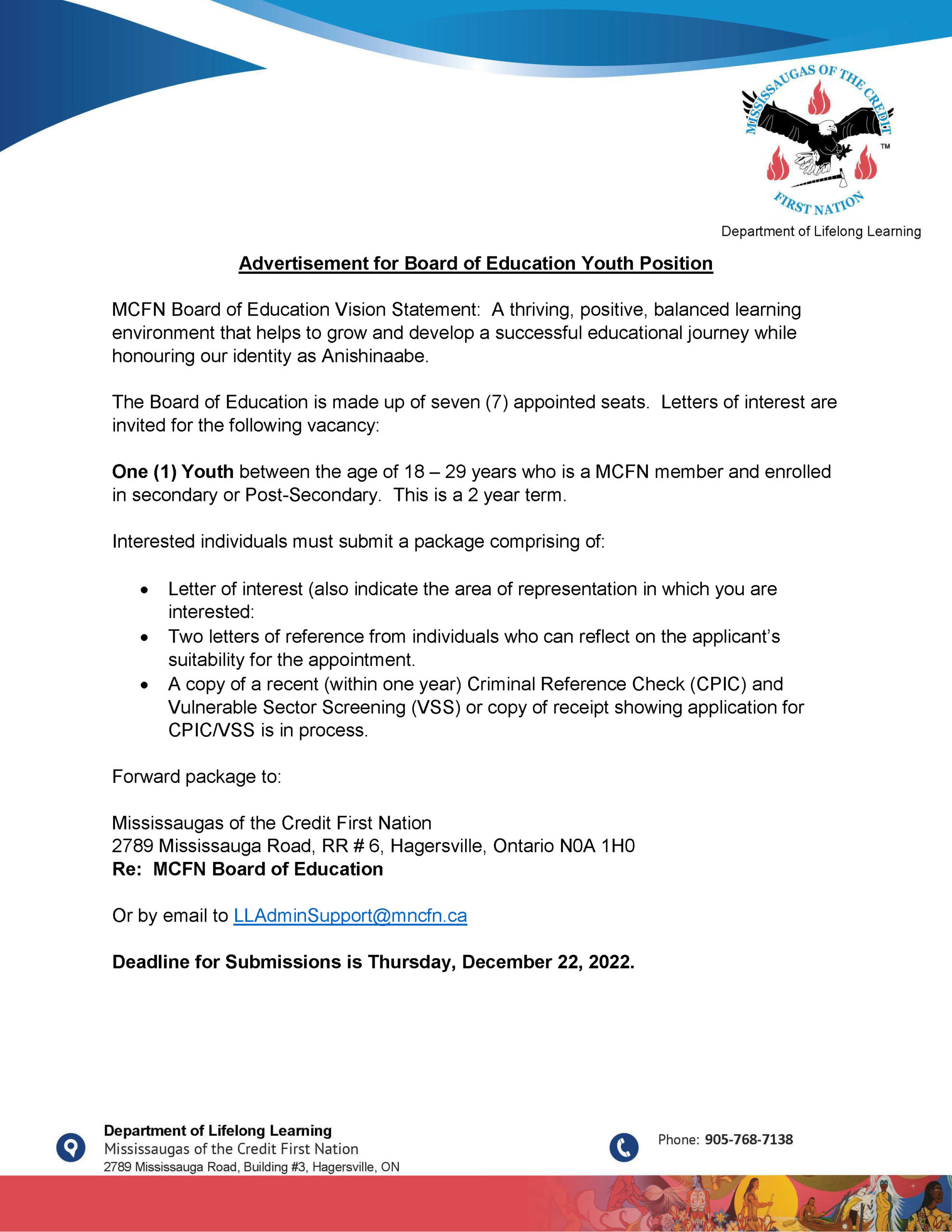 Board of Education – Youth Position