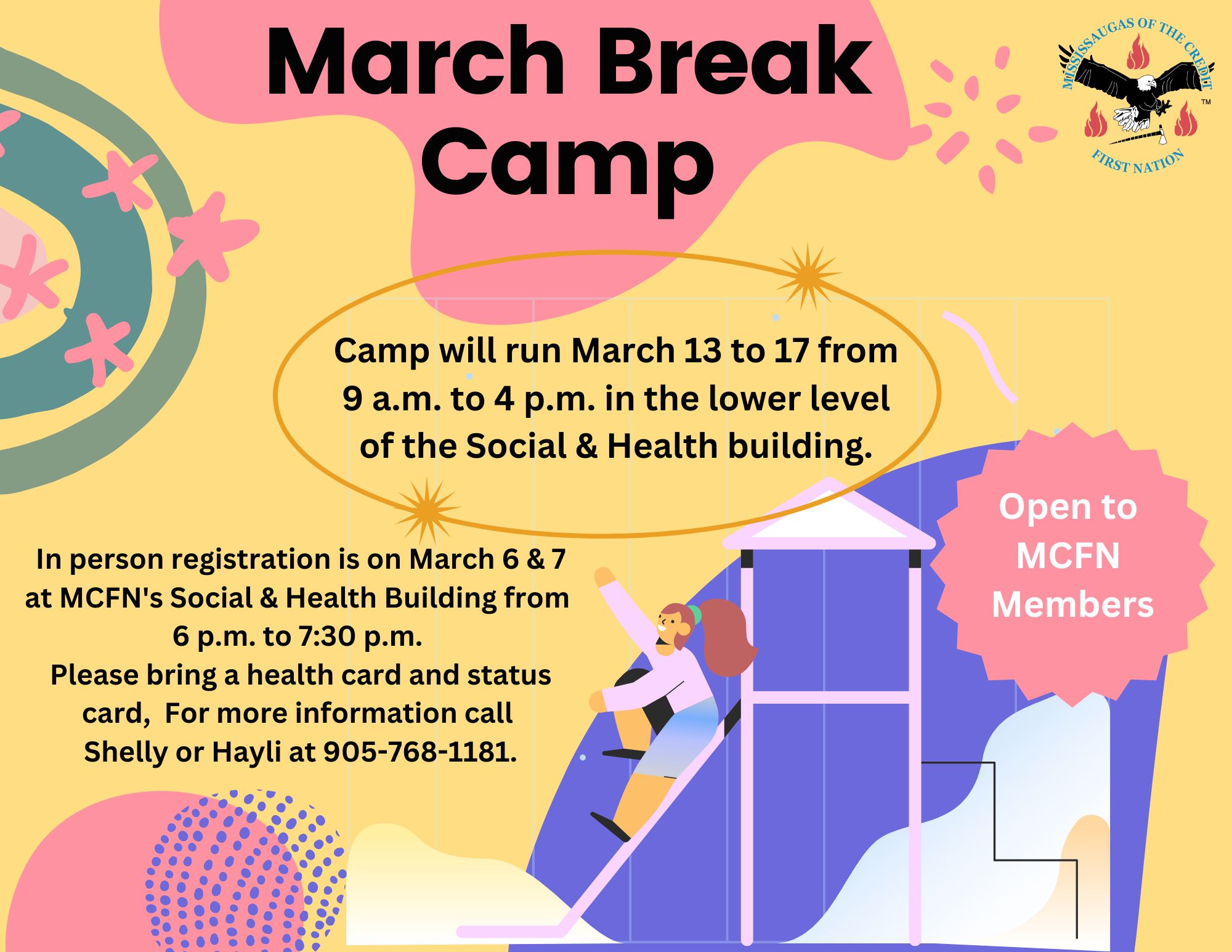 March Break camp at Social and Health Mississaugas of the Credit