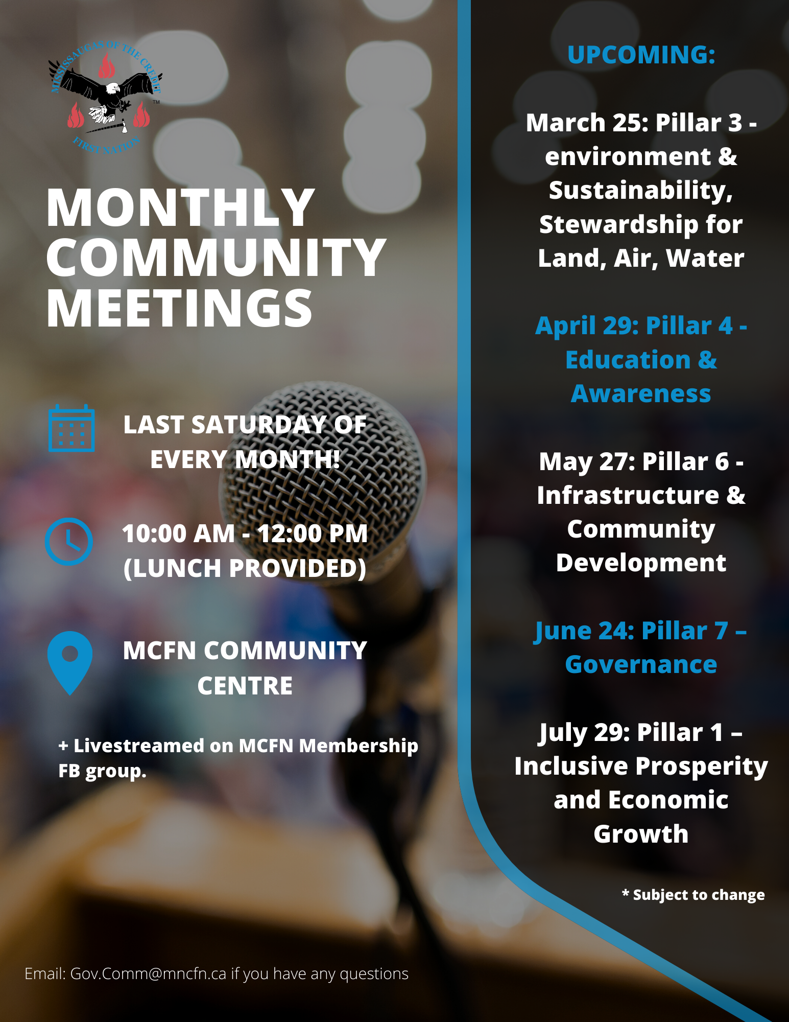 Upcoming Monthly Gatherings