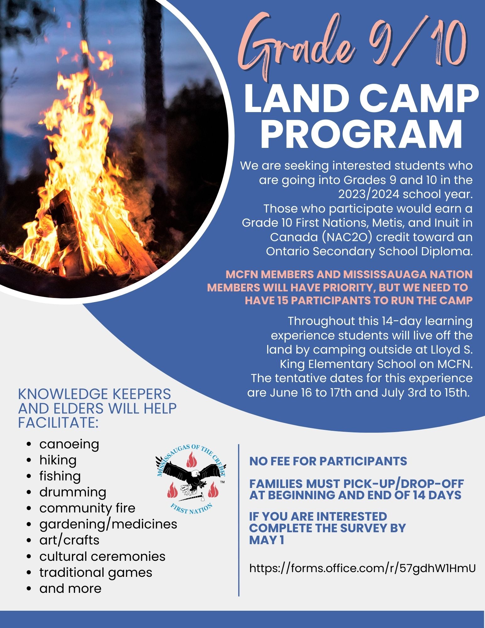 Grade 9/10 Land Camp Program