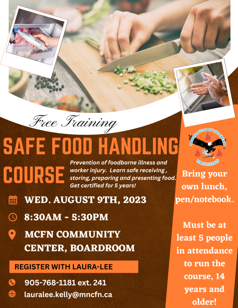 Safe Food handling course Mississaugas of the Credit First Nation