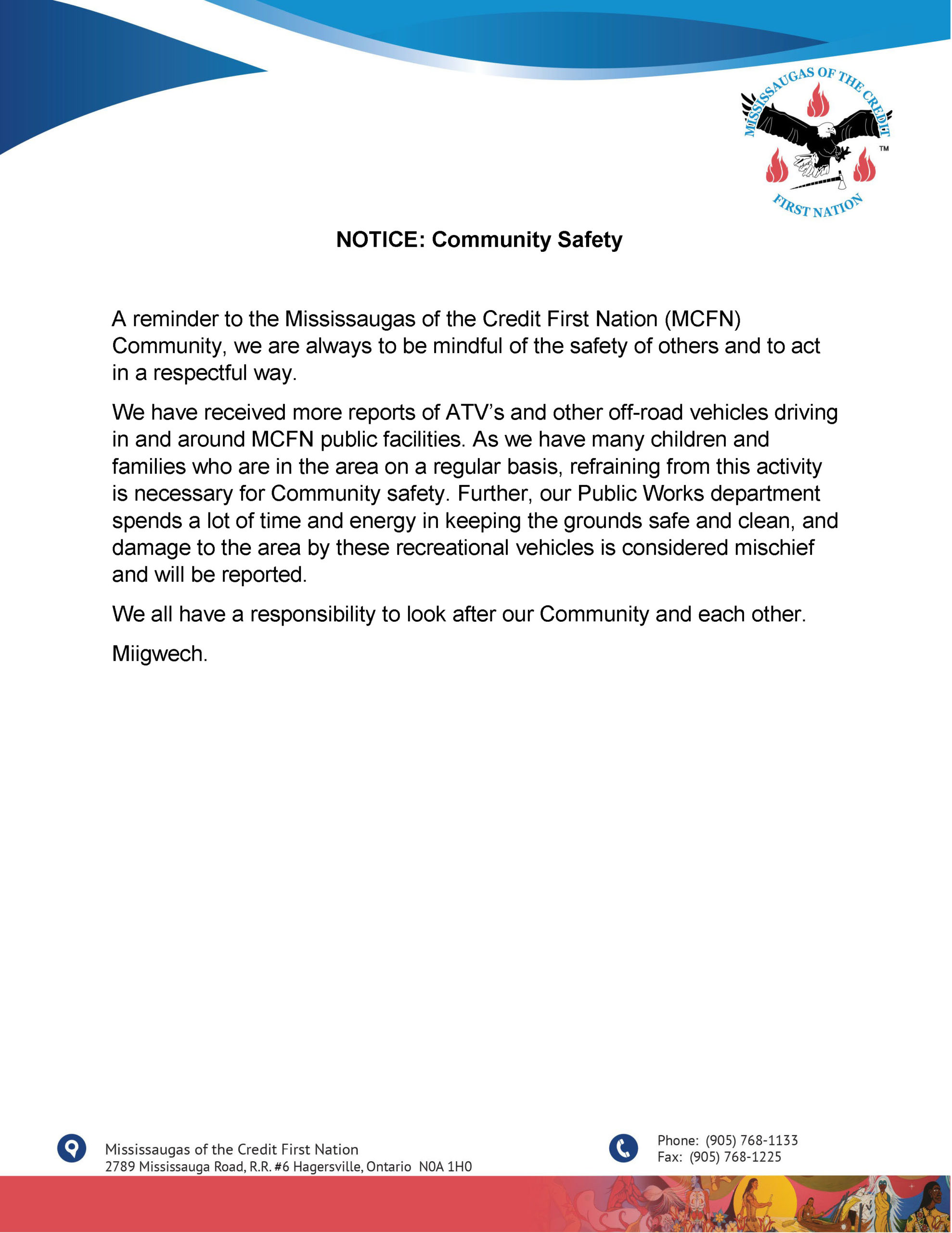 NOTICE: Community Safety
