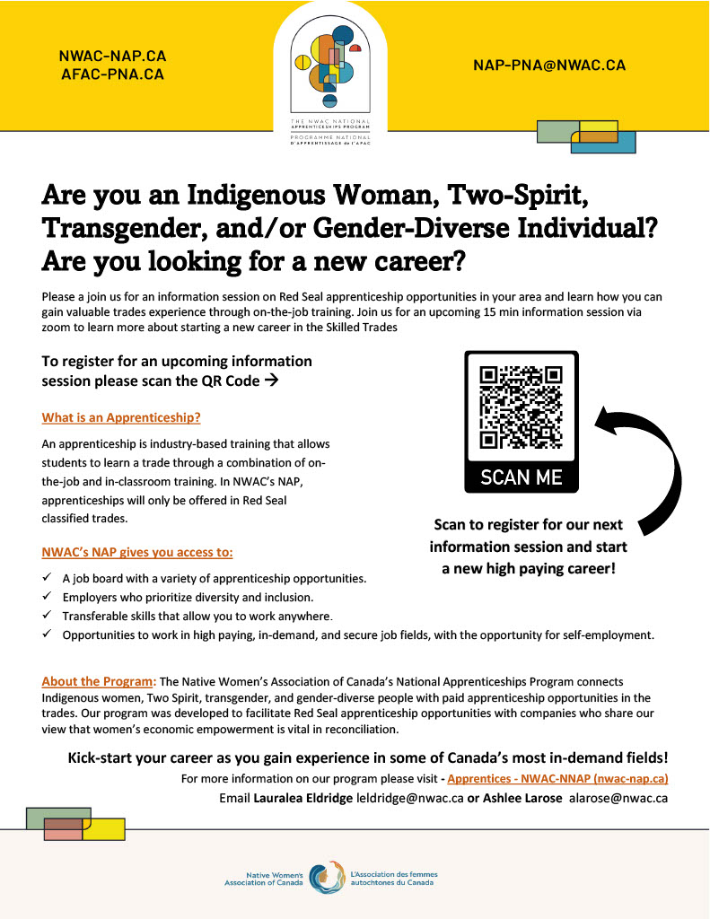 The National Apprenticeships Program for women Two-Spirit and transgender people