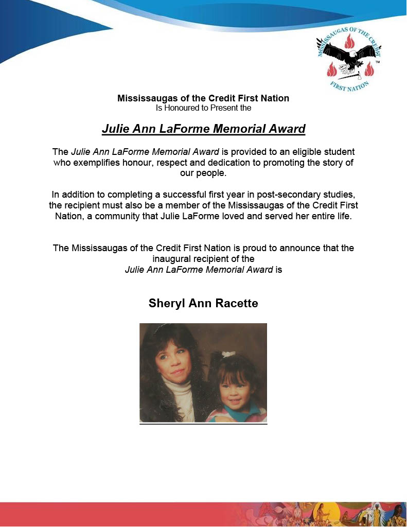 Julie Ann LaForme Memorial Award Recpient