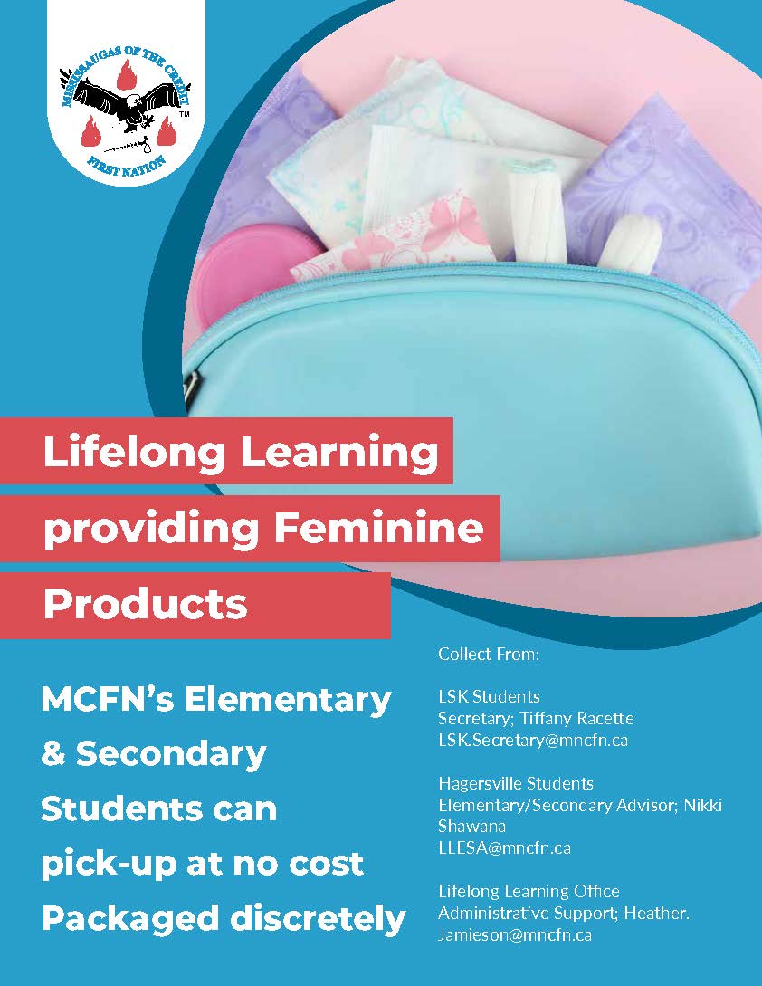 Lifelong Learning will provide feminine products to elementary and secondary students