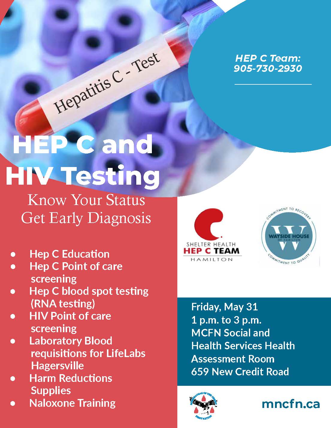 Hep C and HIV information and testing May 31