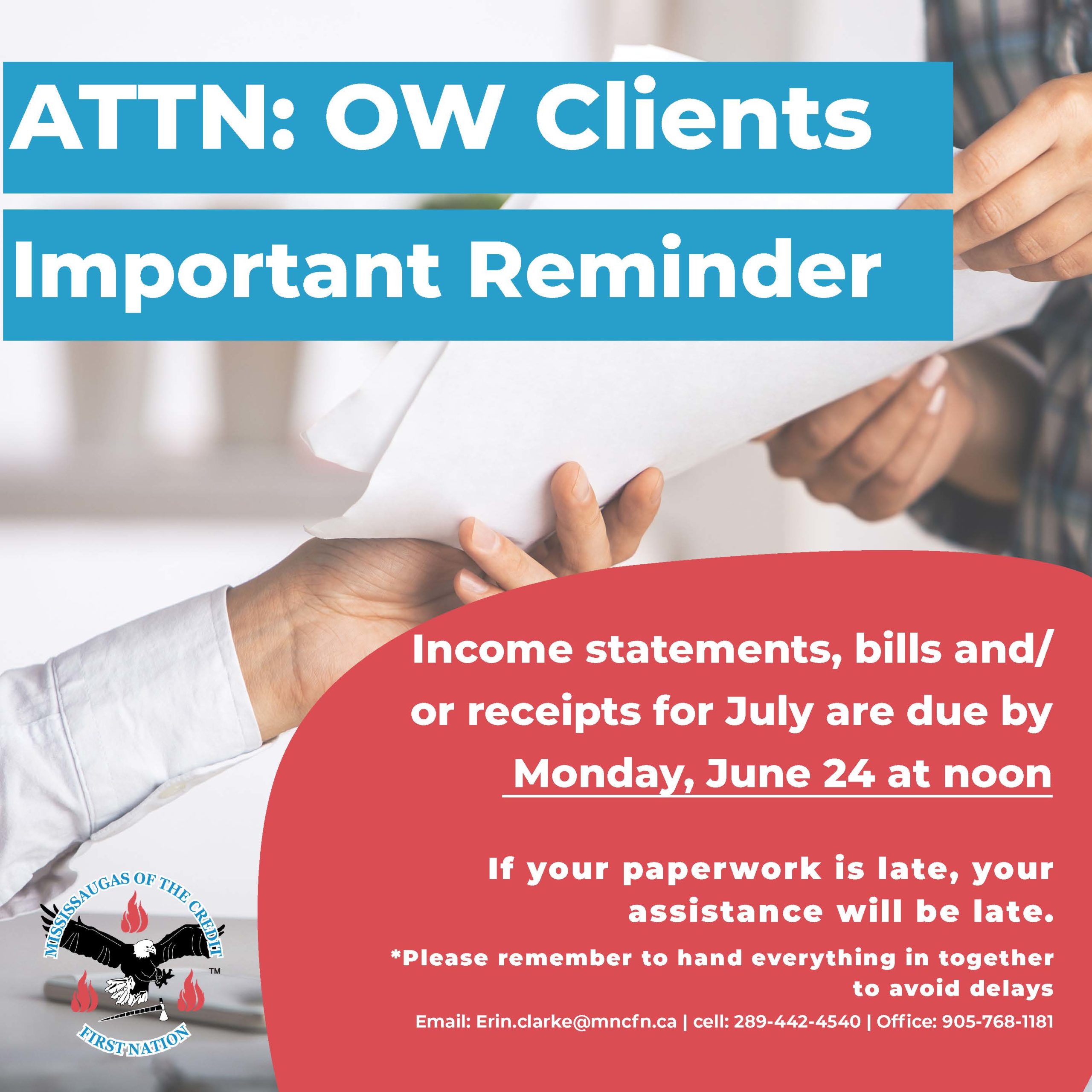 OW reminder for July