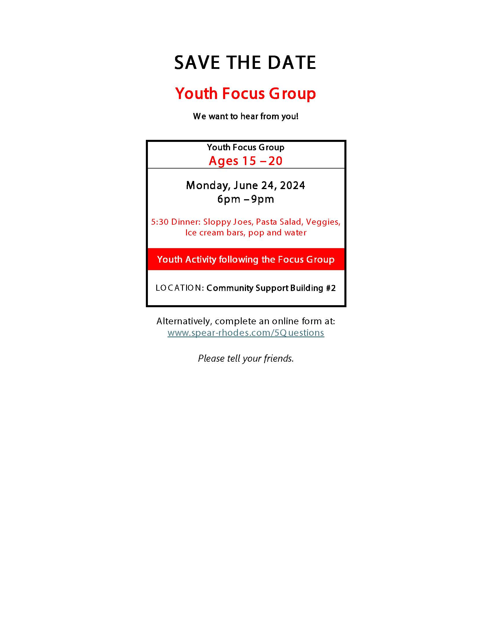 Youth focus group