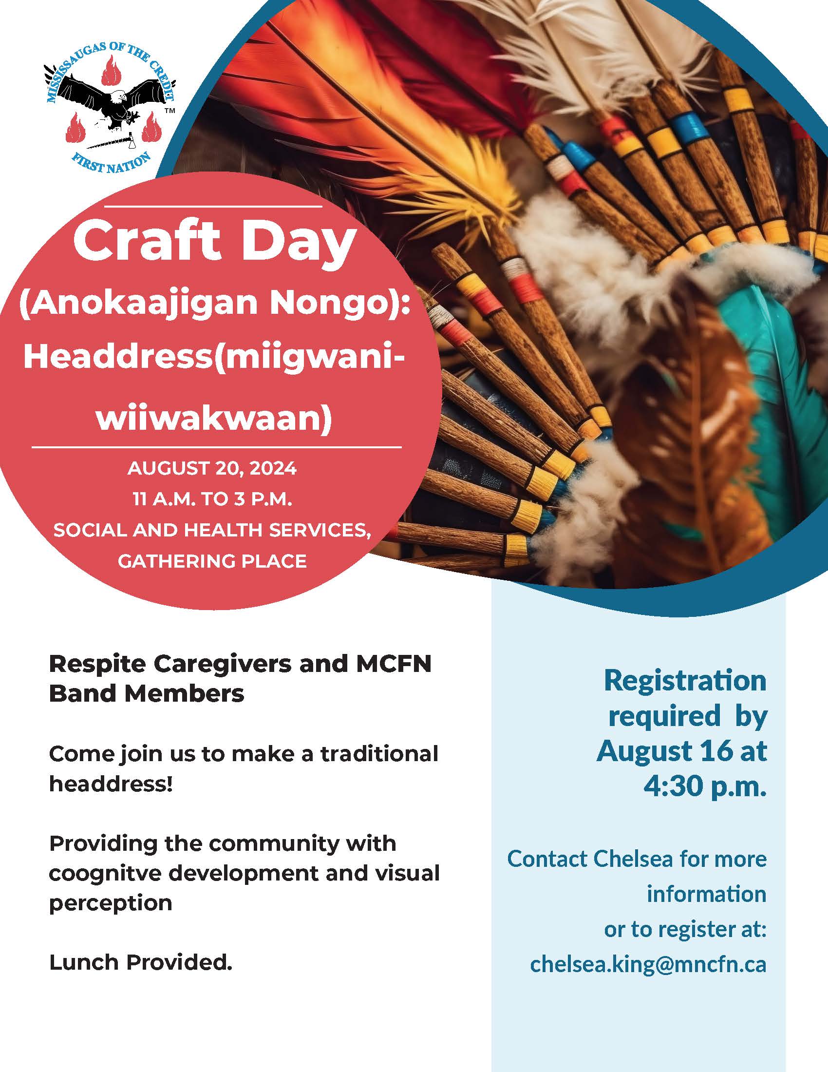 Craft Day (Anokaajigan Nongo): Headdress(miigwaniwiiwakwaan)