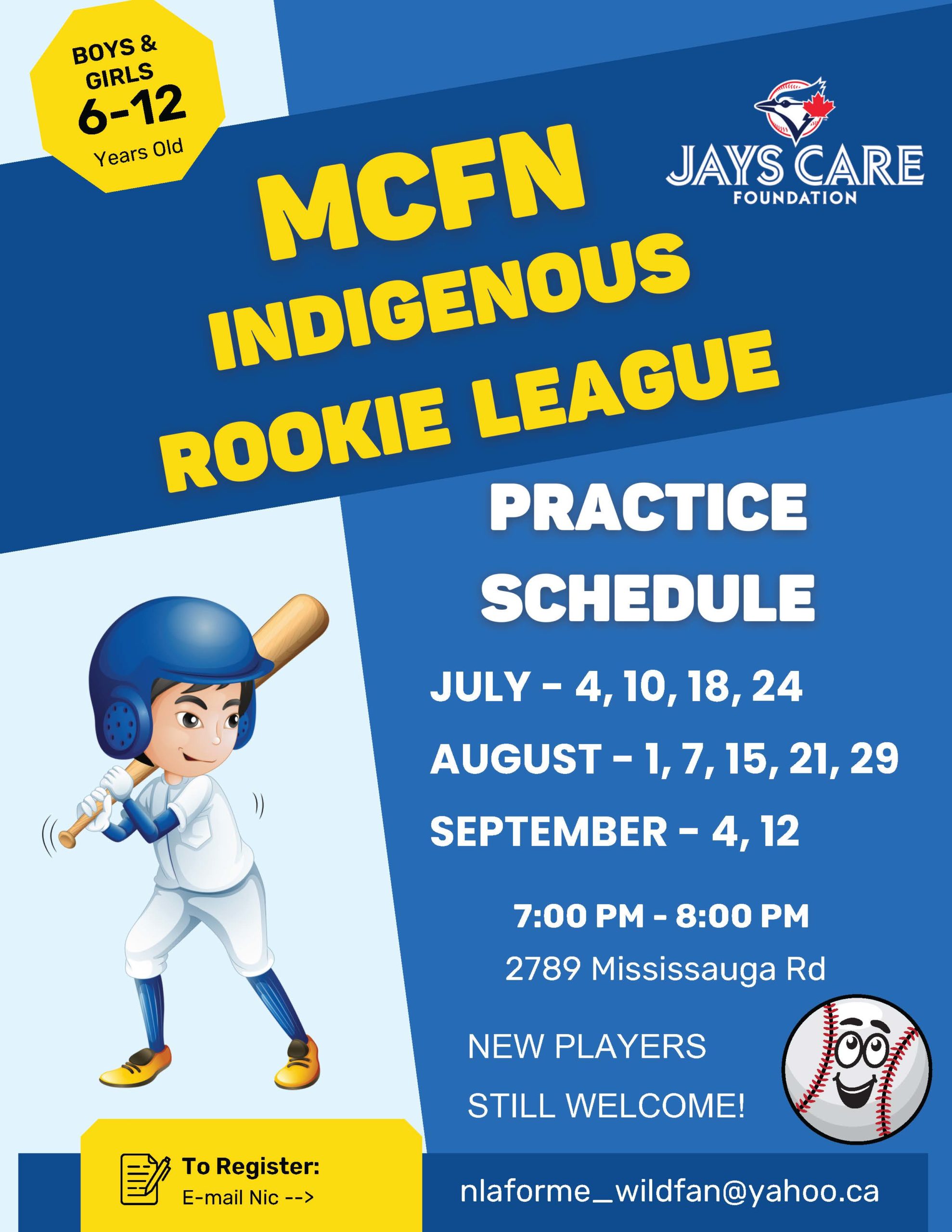 Indigenous Rookie League Schedule