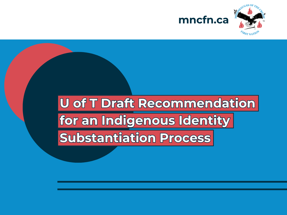 Consultation for U of T Indigenous Community on the Draft Recommendation for an Indigenous Identity Substantiation Process