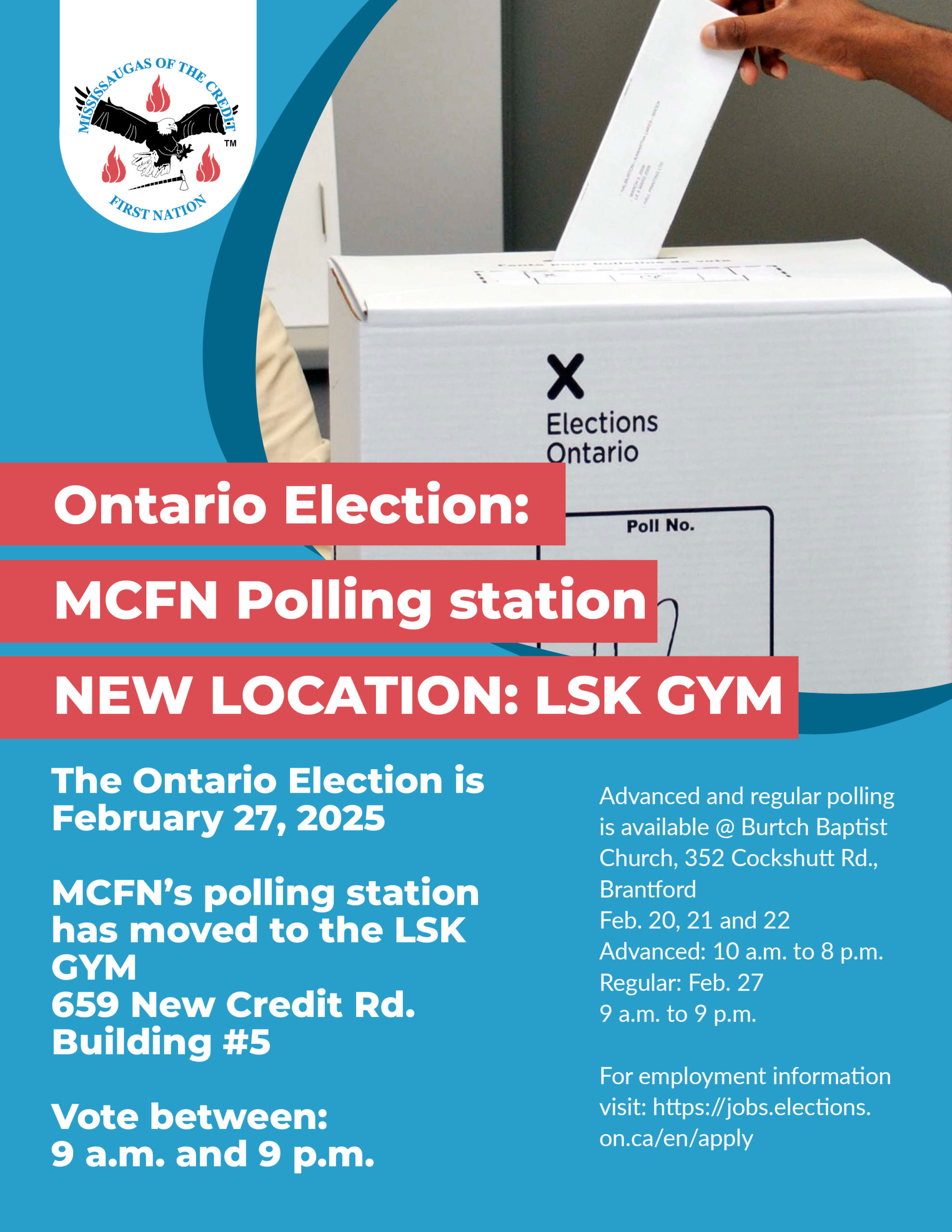 Ontario Election polling station NEW LOCATION