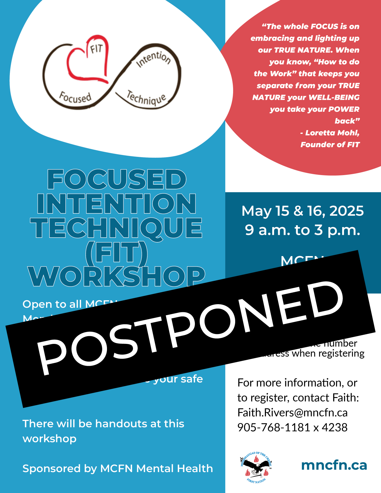 POSTPONED – Focused Intention Technique (FIT) Workshop