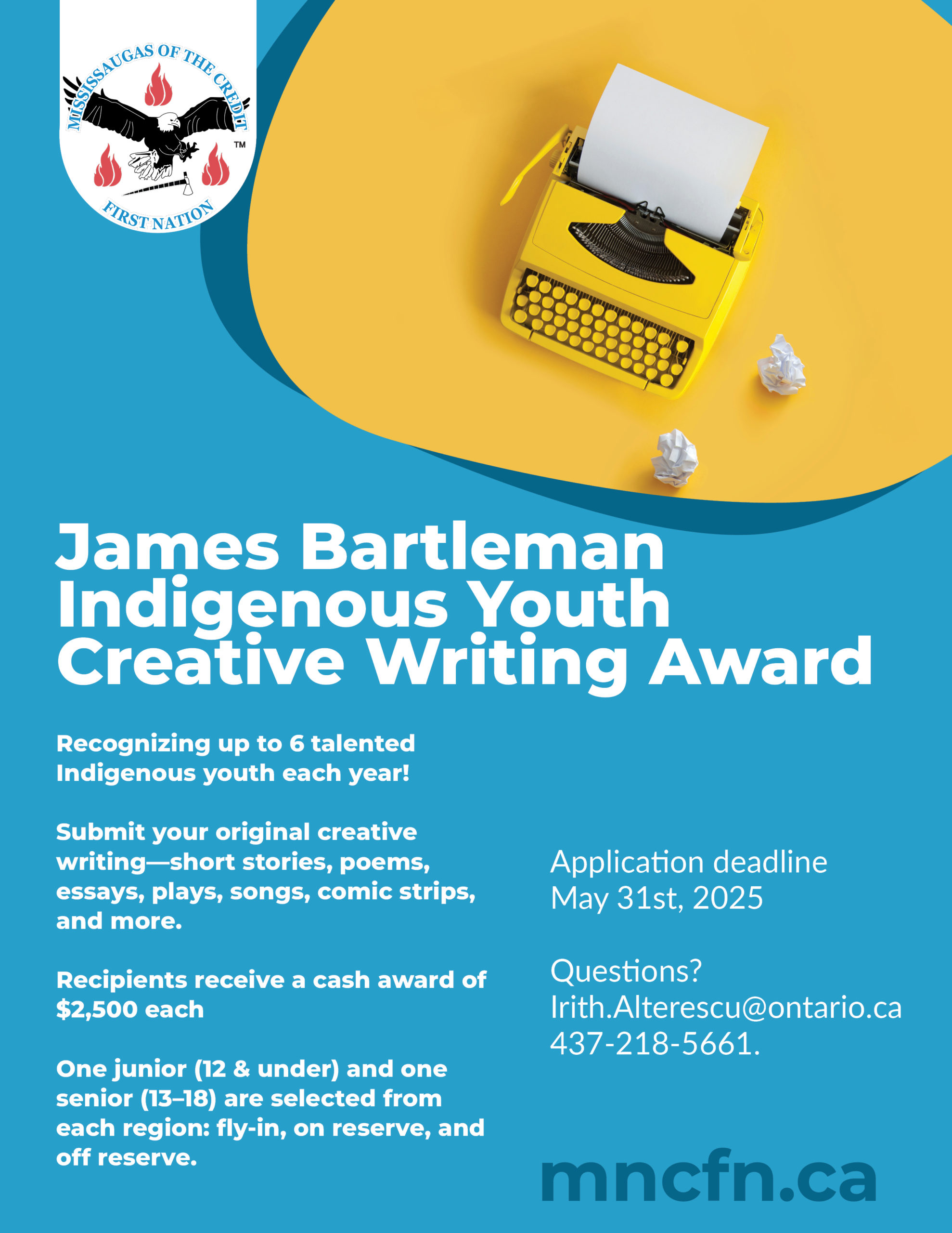 The James Bartleman Indigenous Youth Creative Writing Award