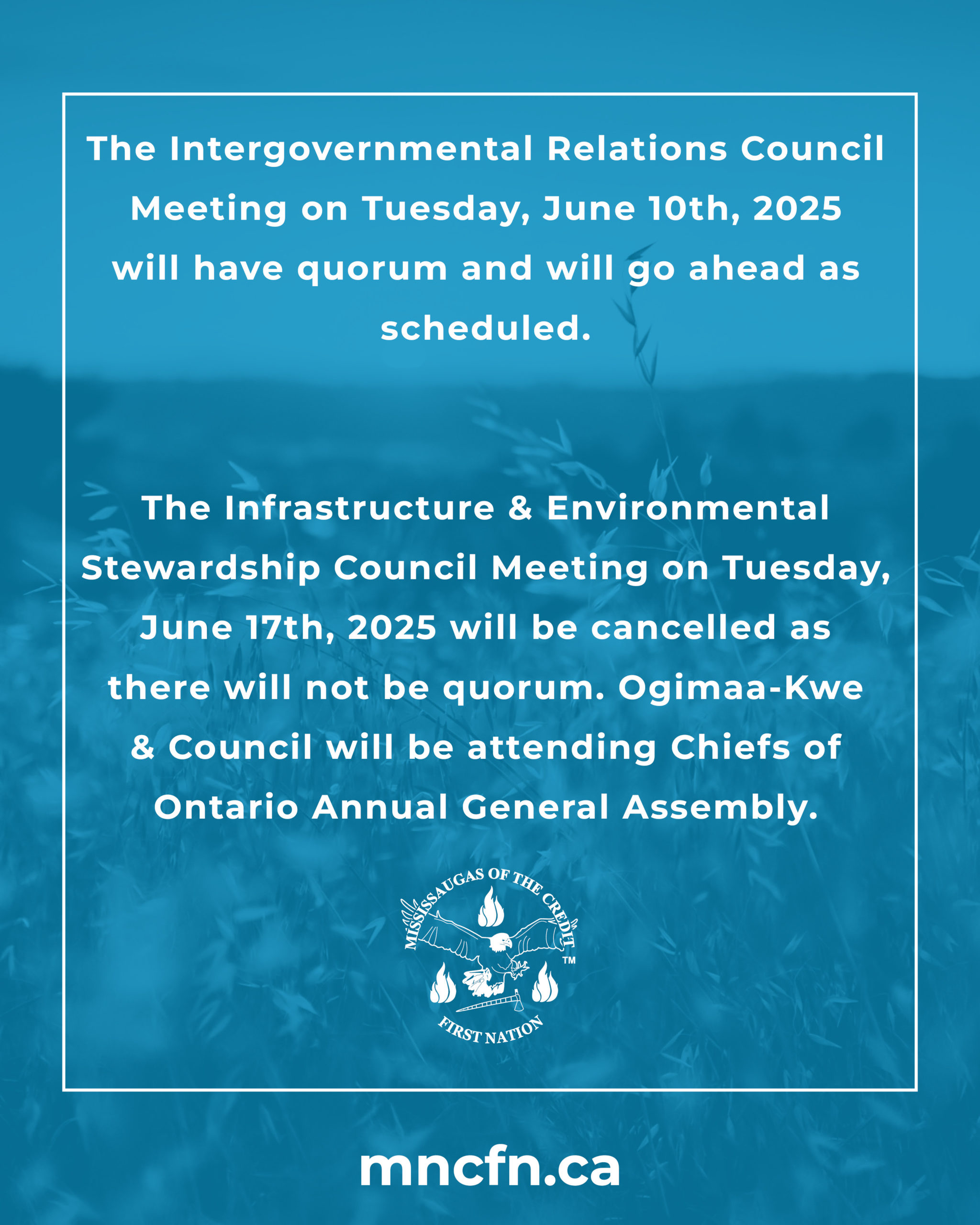 Update Regarding June Council Meetings