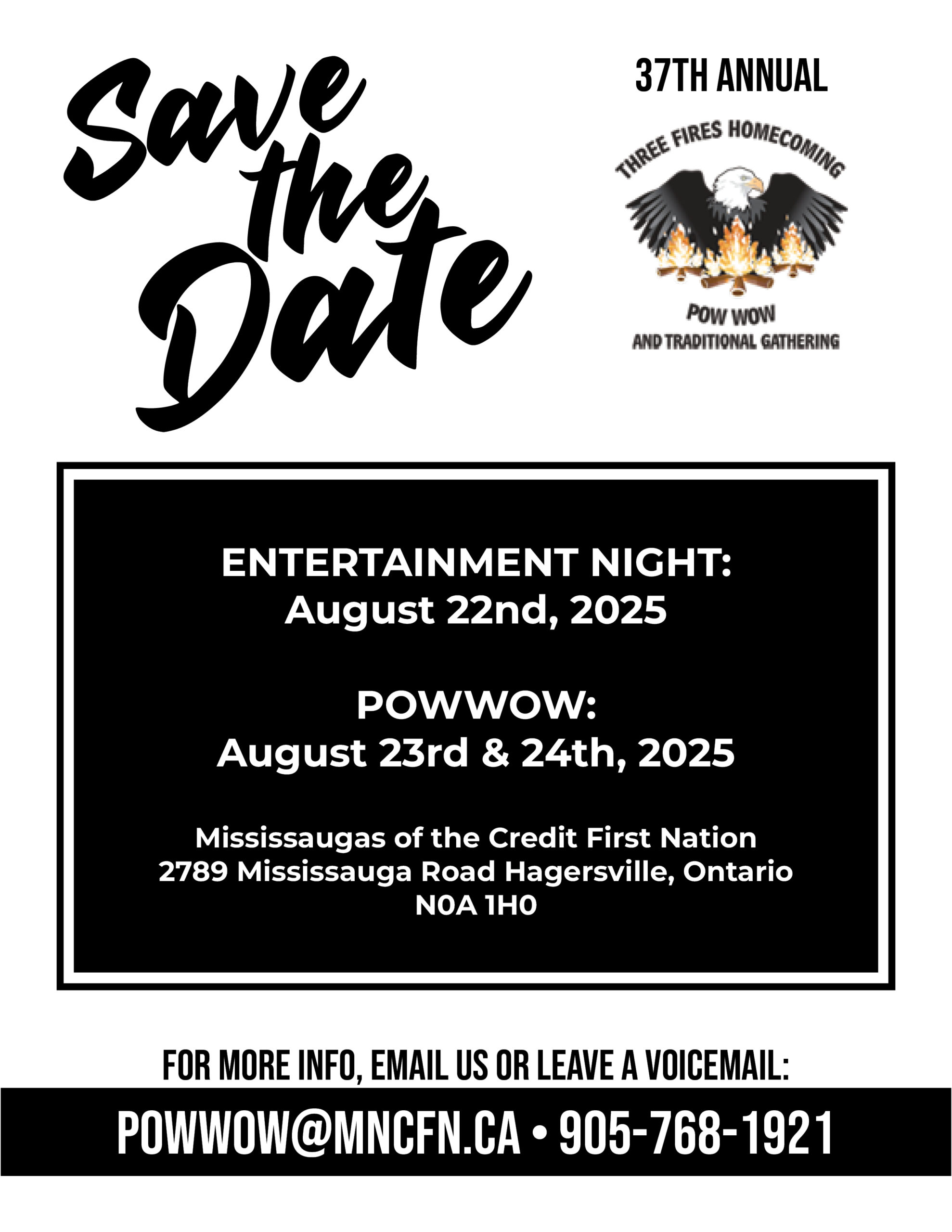 Save the Date! 37th Annual Three Fires Homecoming Powwow and Traditional Gathering