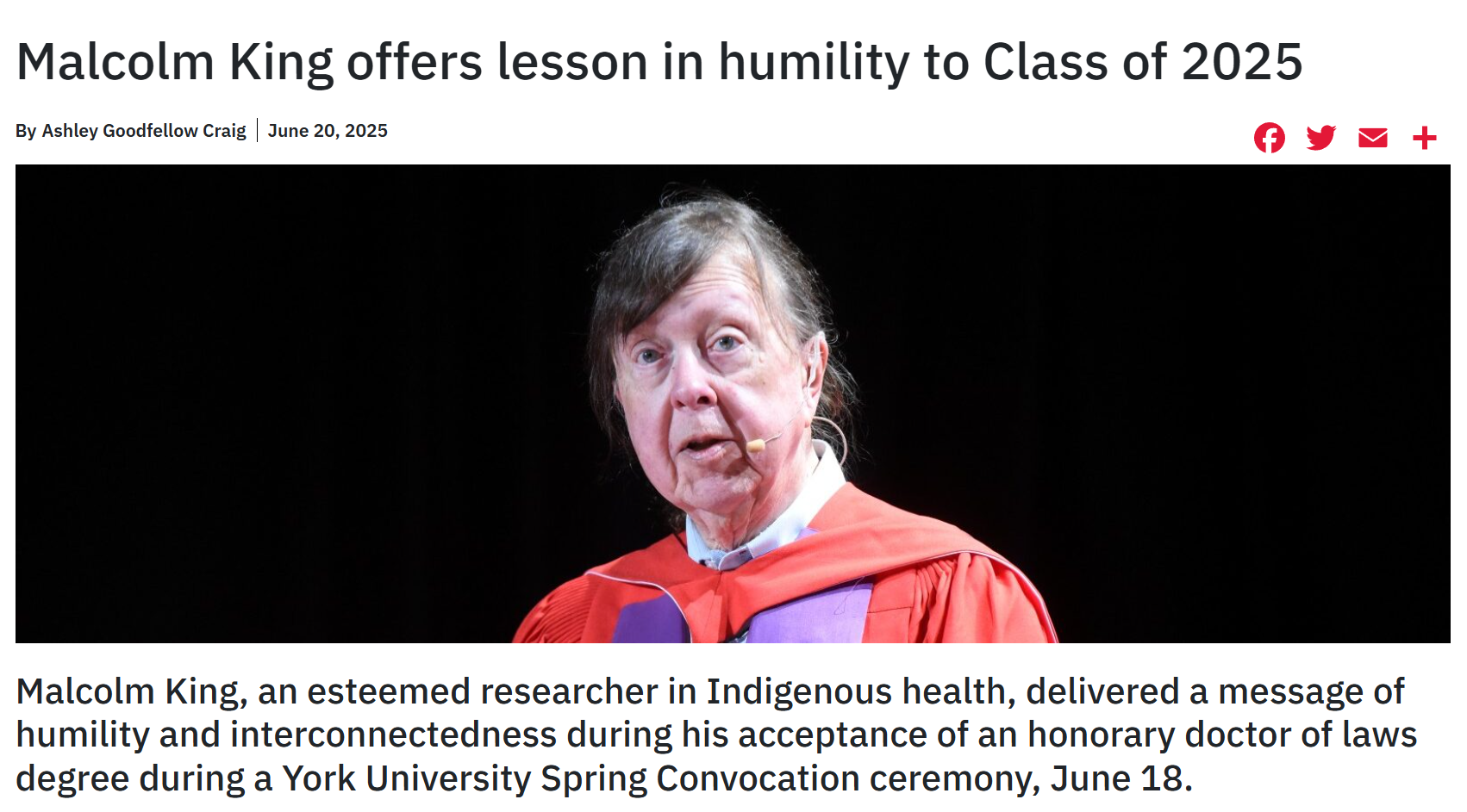 Malcolm King offers lesson in humility to Class of 2025