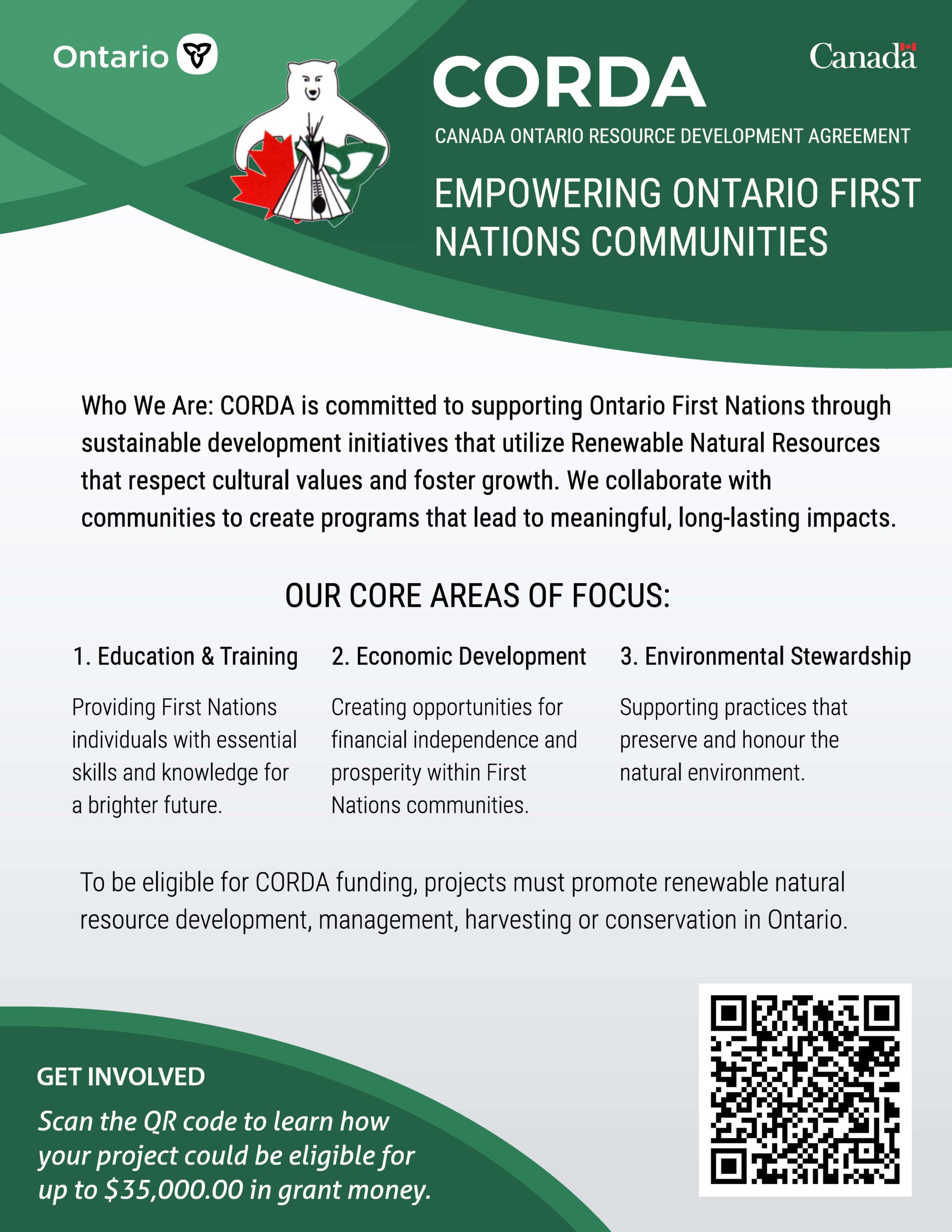 Canada Ontario Resource Development Agreement (CORDA) Funding