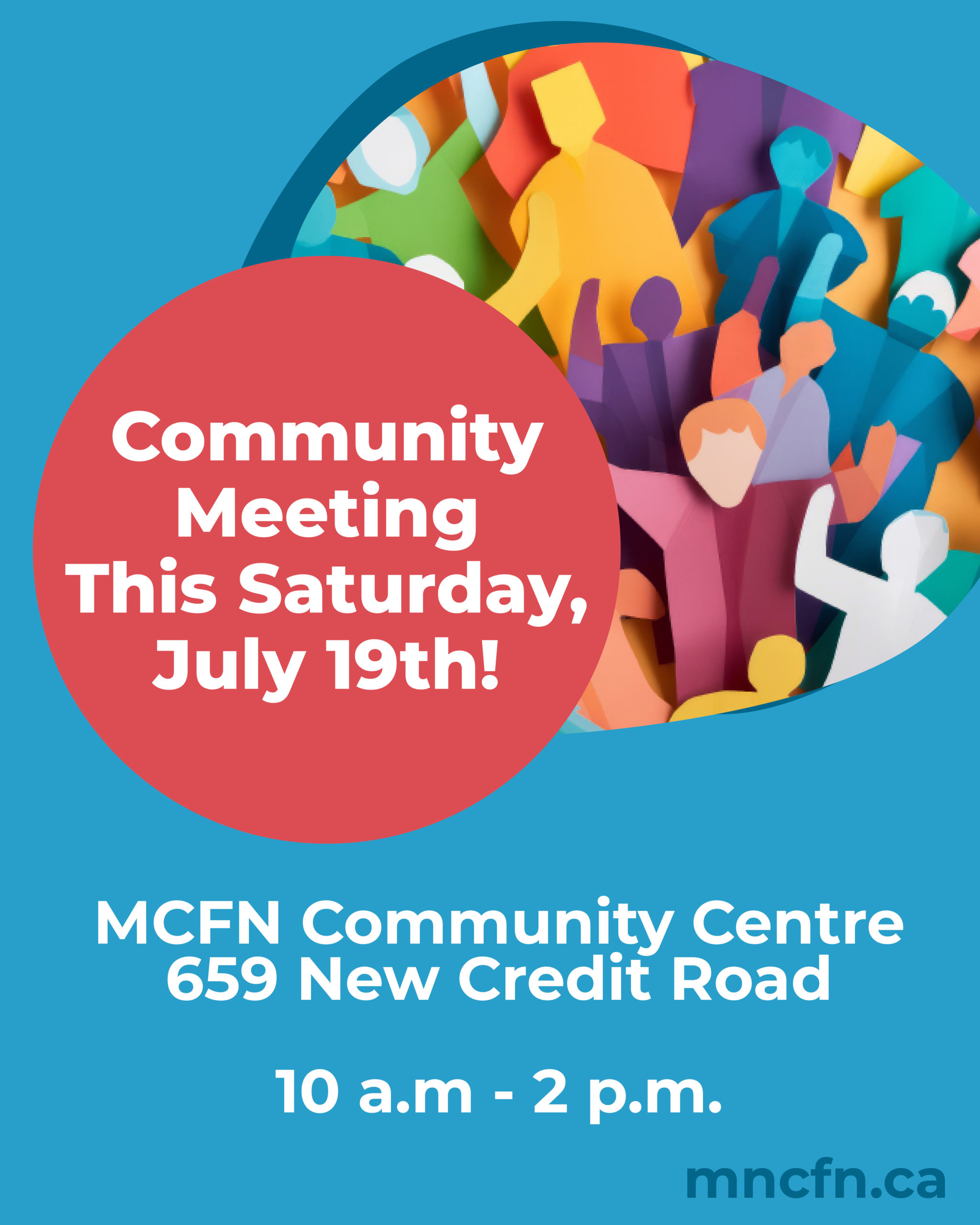 Community Notice: Next community meeting is this Saturday, July 19th!