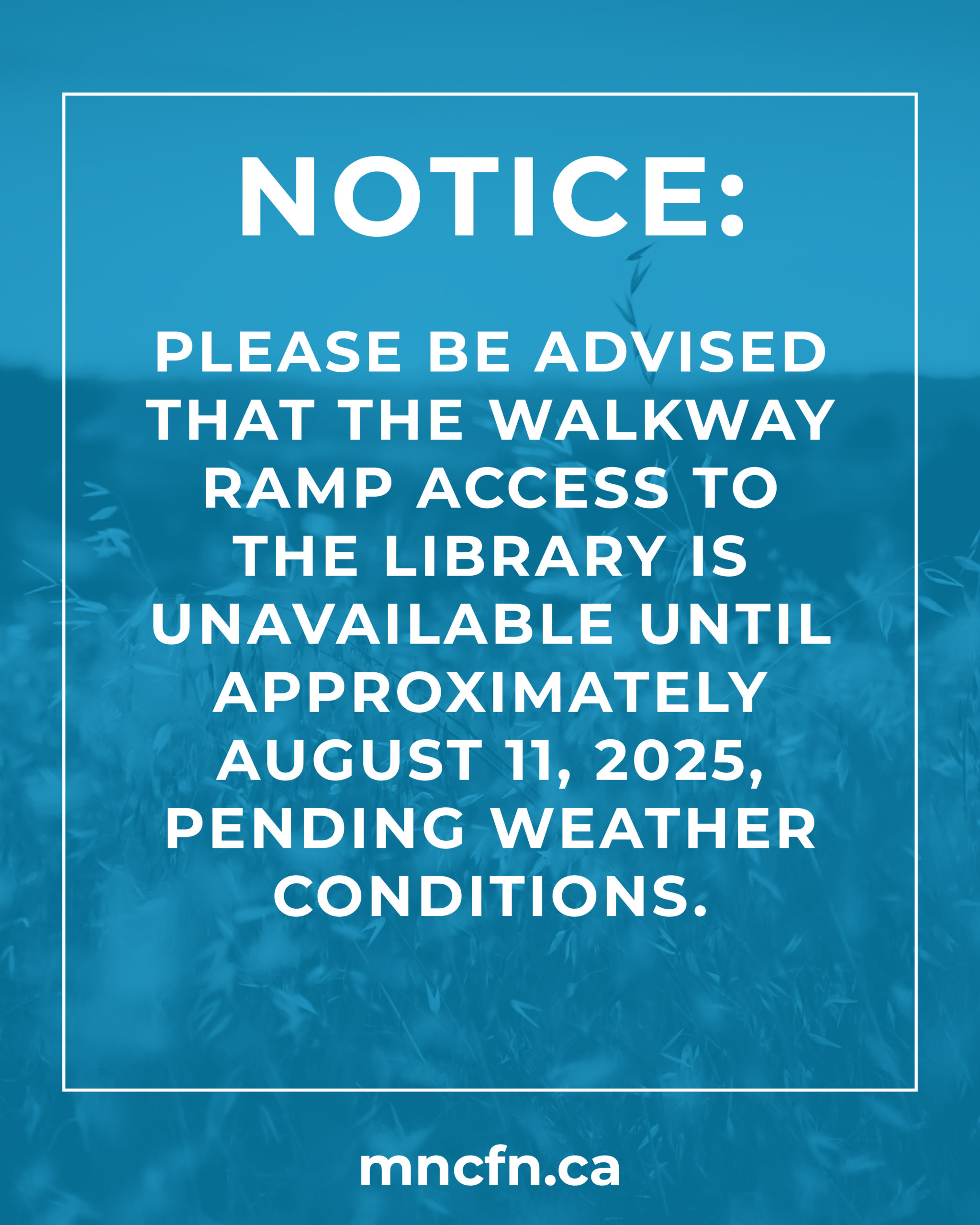 Library Accessibility Ramp Closed