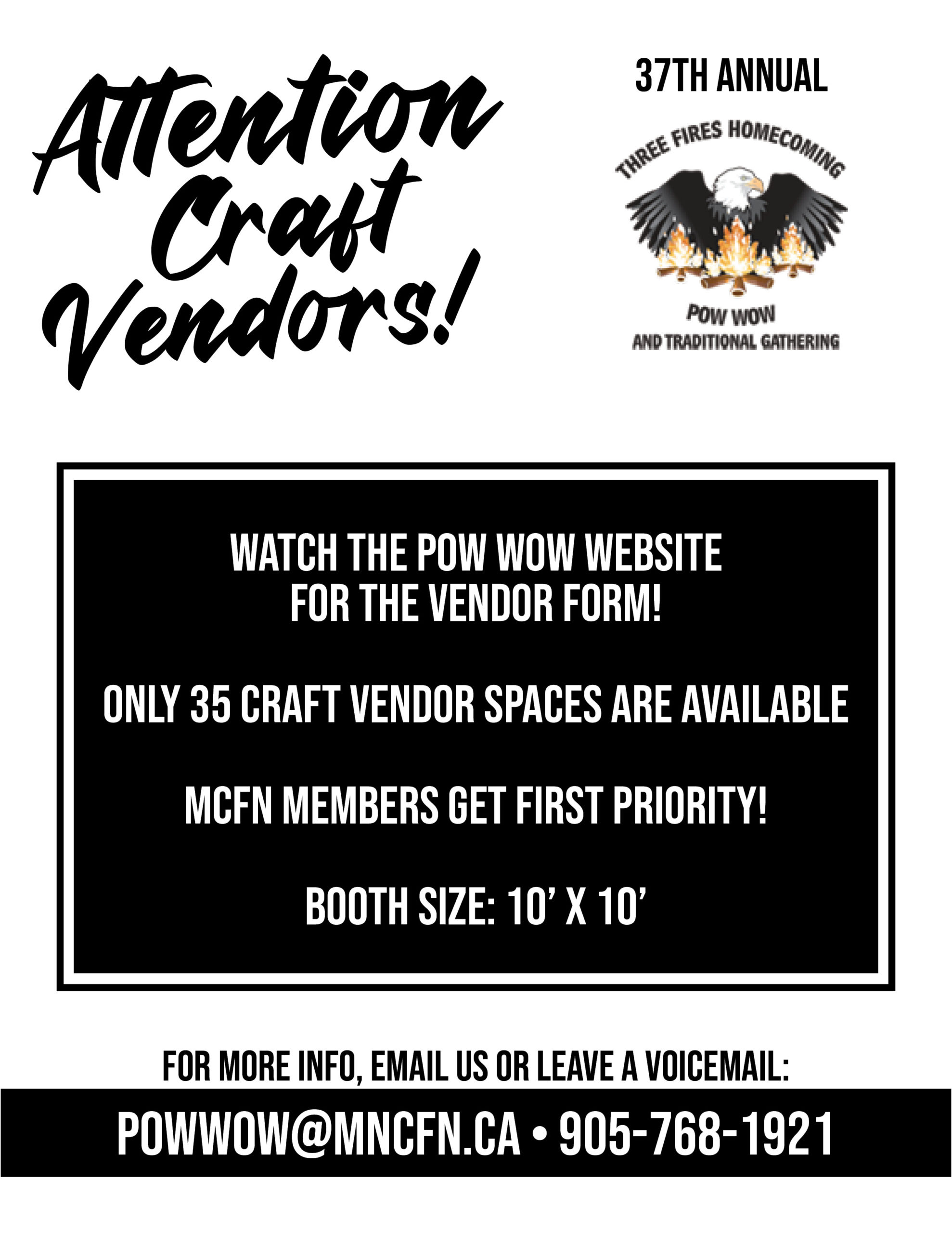 Call for Craft Vendors for Three Fires Homecoming Powwow and Traditional Gathering!
