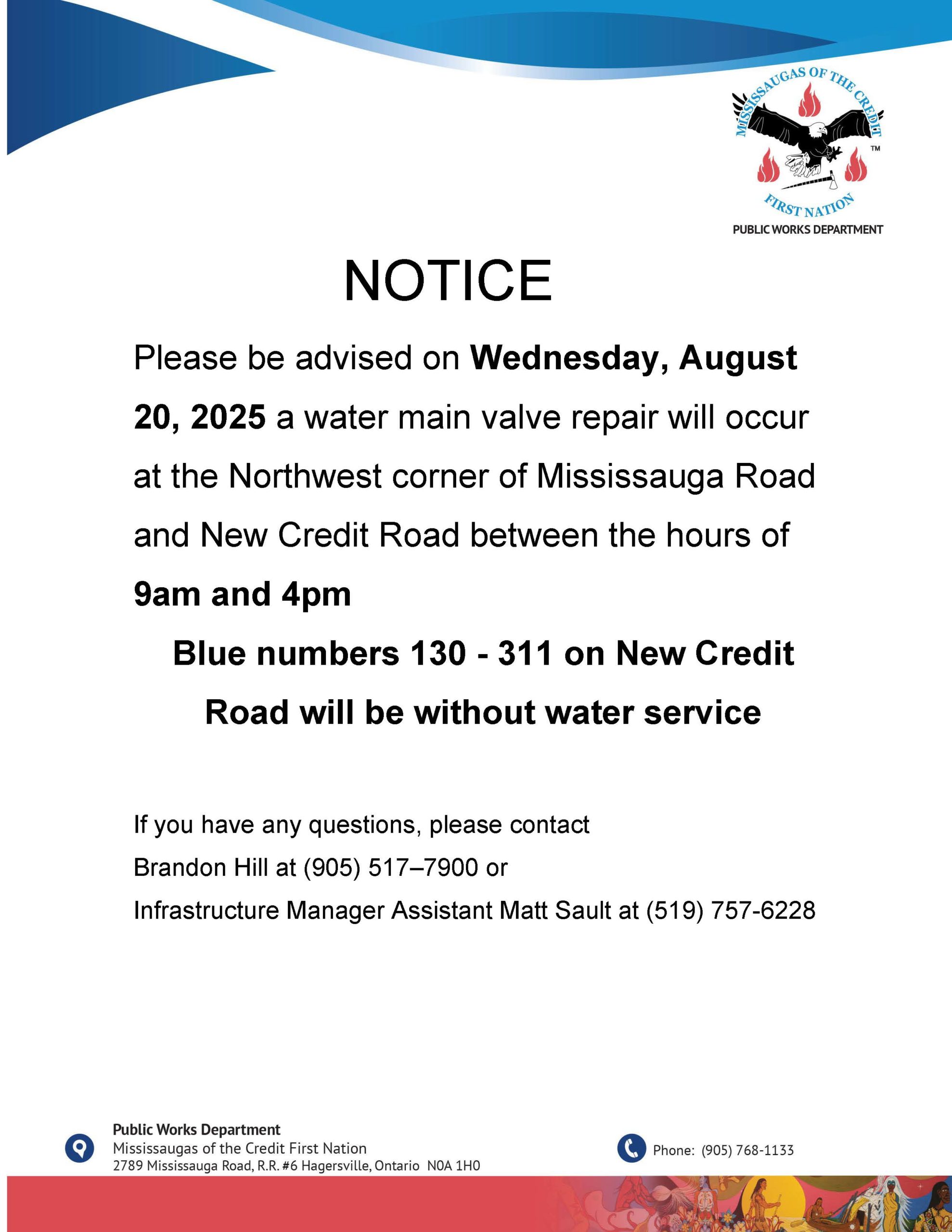 Watermain work August 20