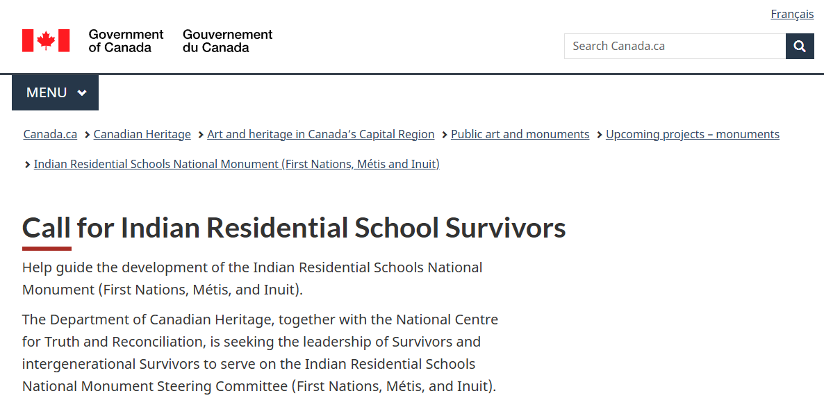 National Monument Steering Committee for the Indian Residential Schools National Monument