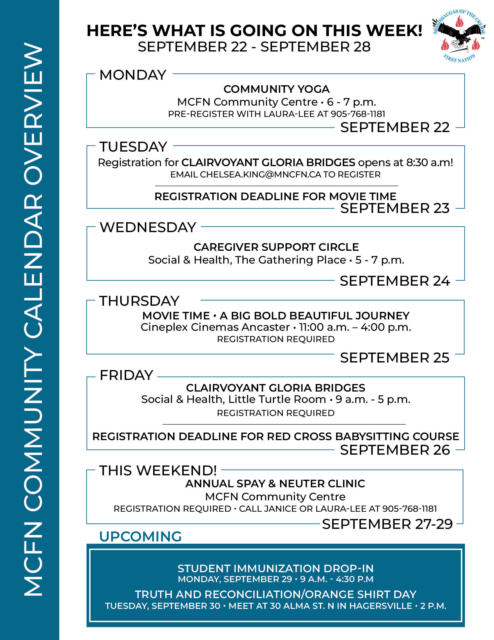 What’s Happening in MCFN This Week: Sept 22-28