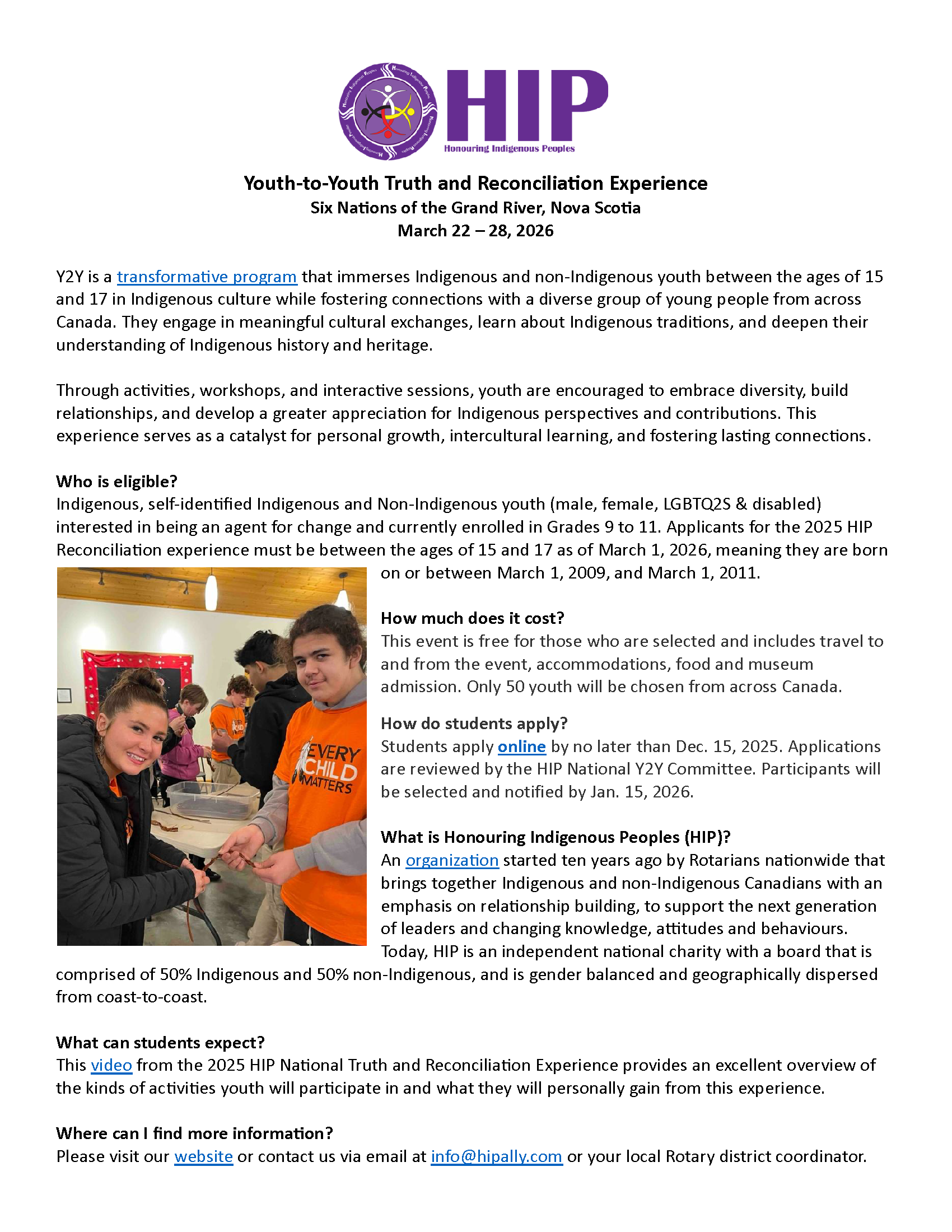 Youth-to-Youth Truth and Reconciliation Experience