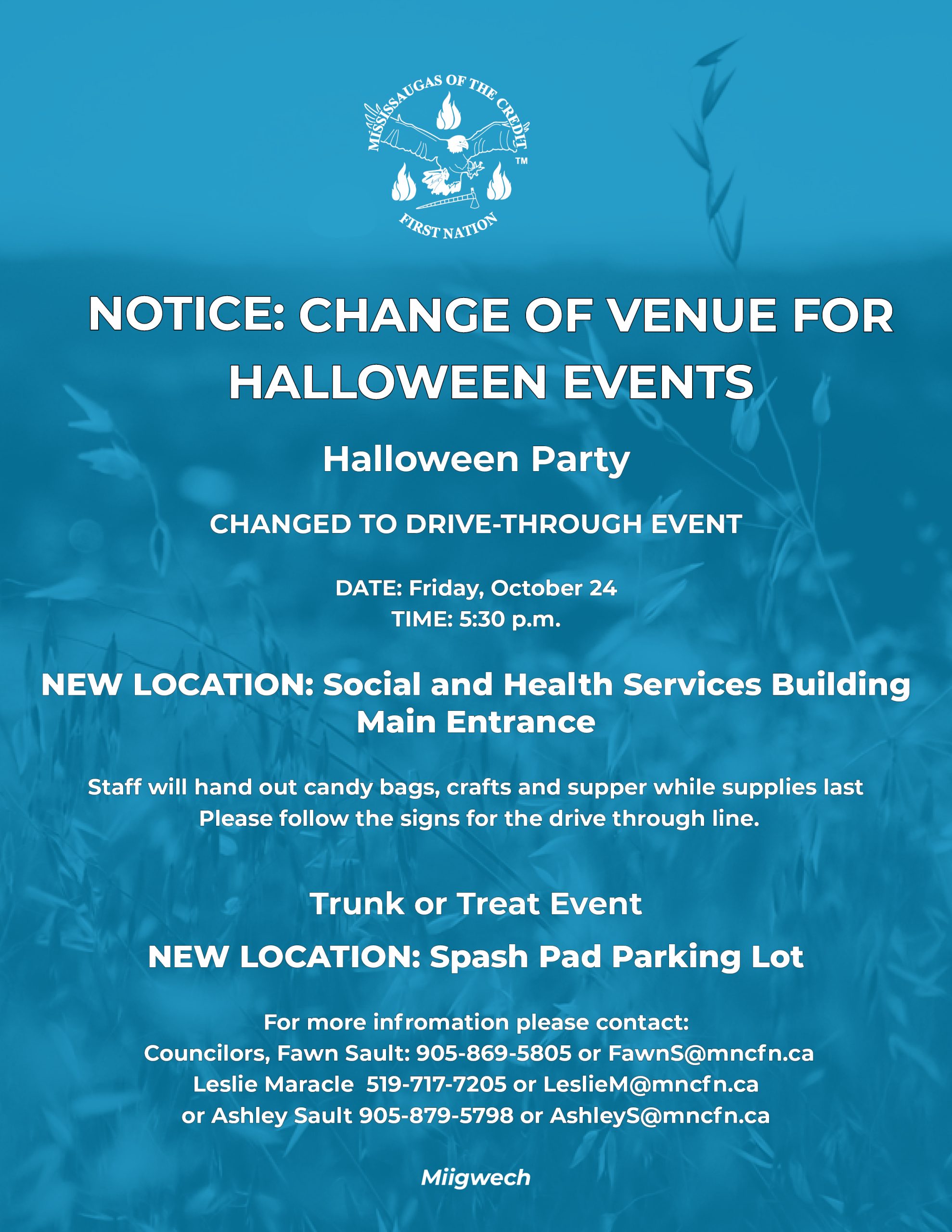 NOTICE: Change of Location – MCFN Halloween Party