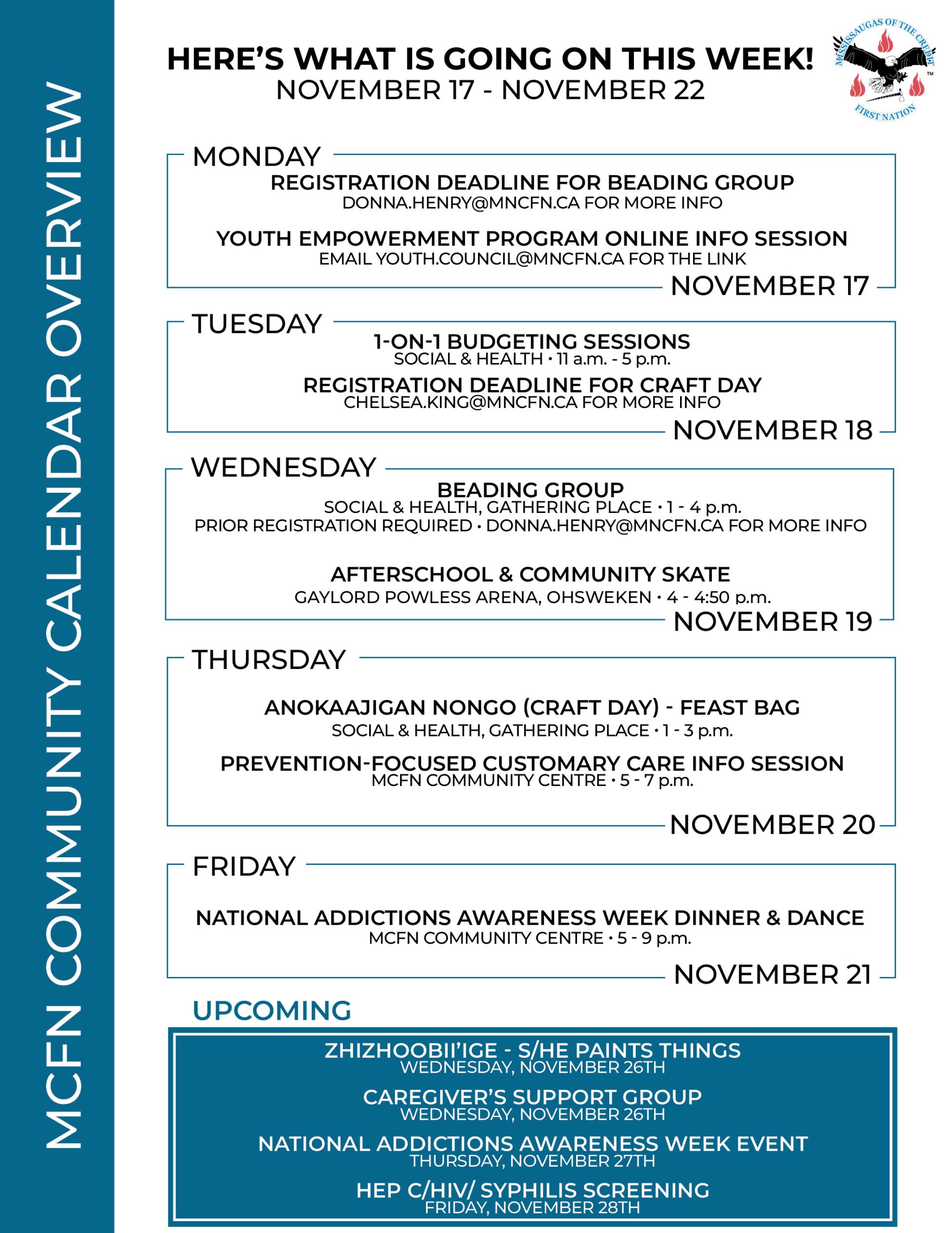 What’s Happening This Week at MCFN