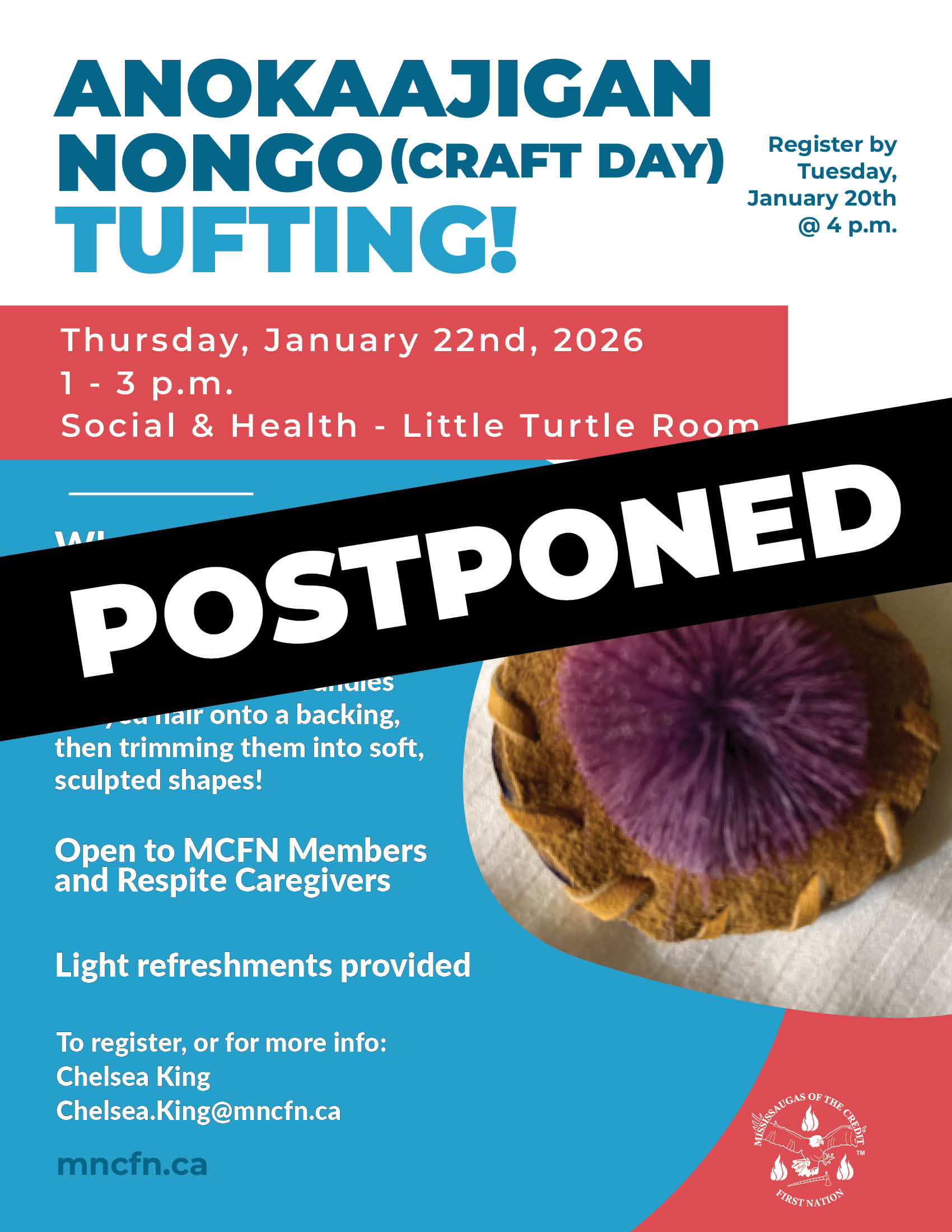 Anokaajigan Nongo (Craft Day) – Tufting!