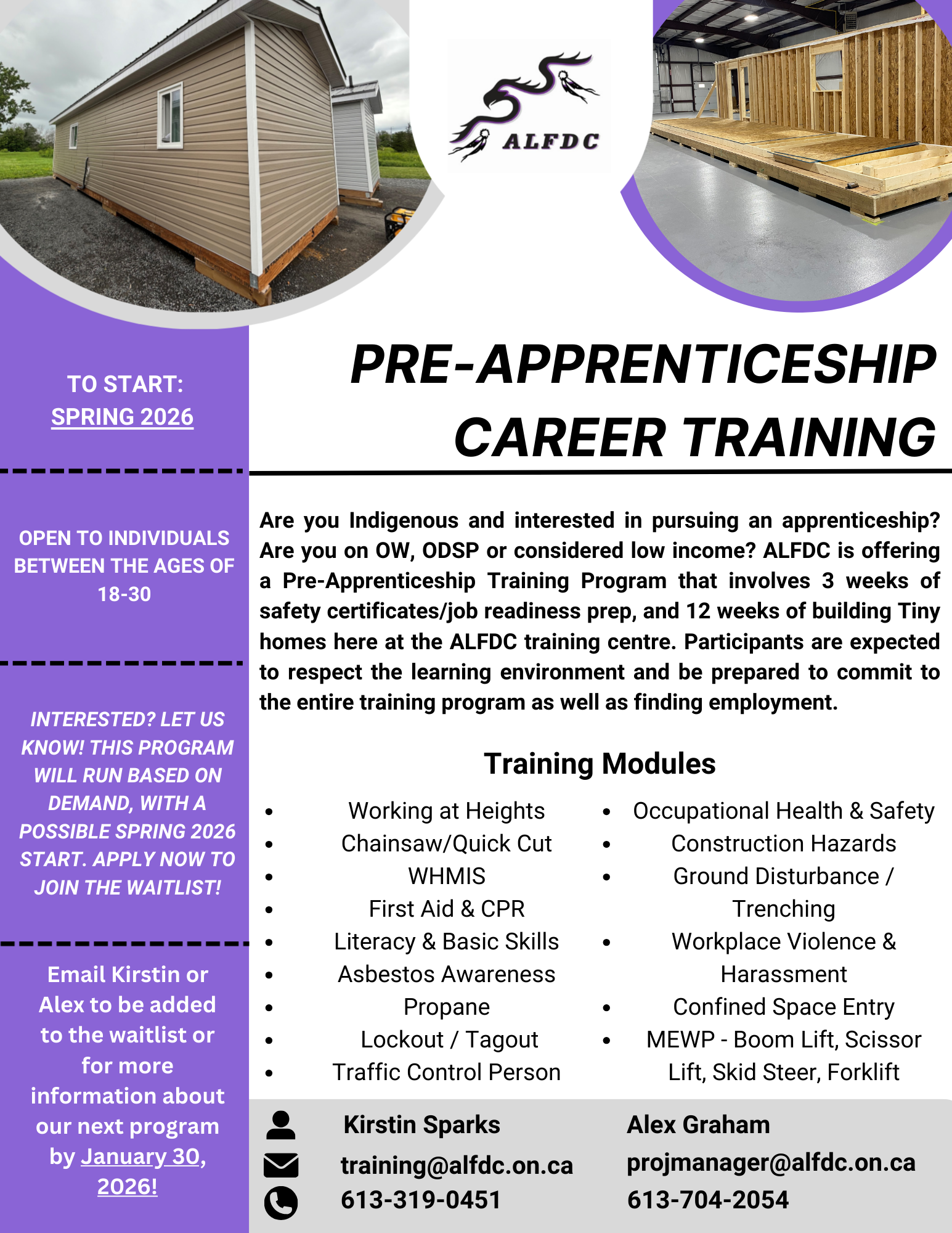 Pre-Apprenticeship Career Training – Tiny Home Construction!