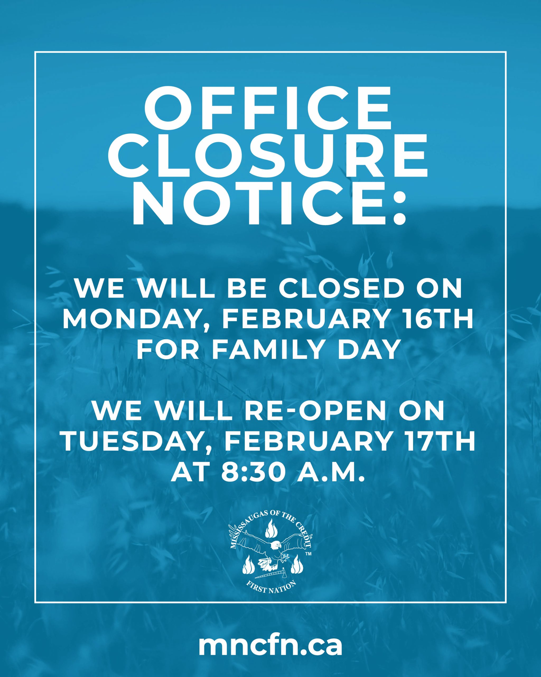 Office Closure Notice: Family Day 2026