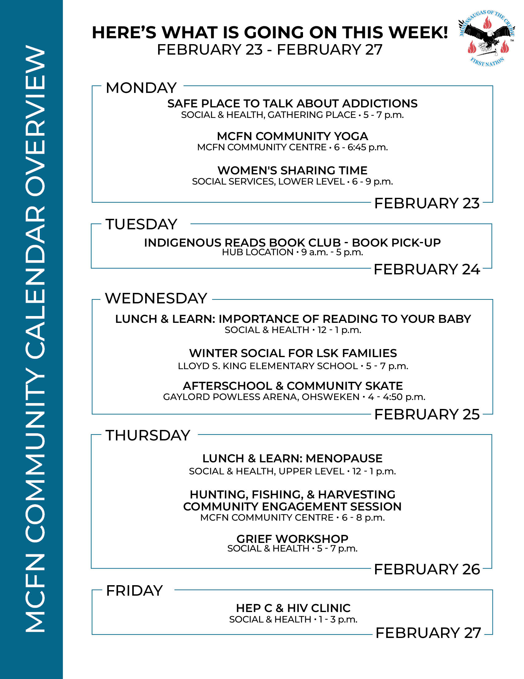 What’s Happening This Week at MCFN