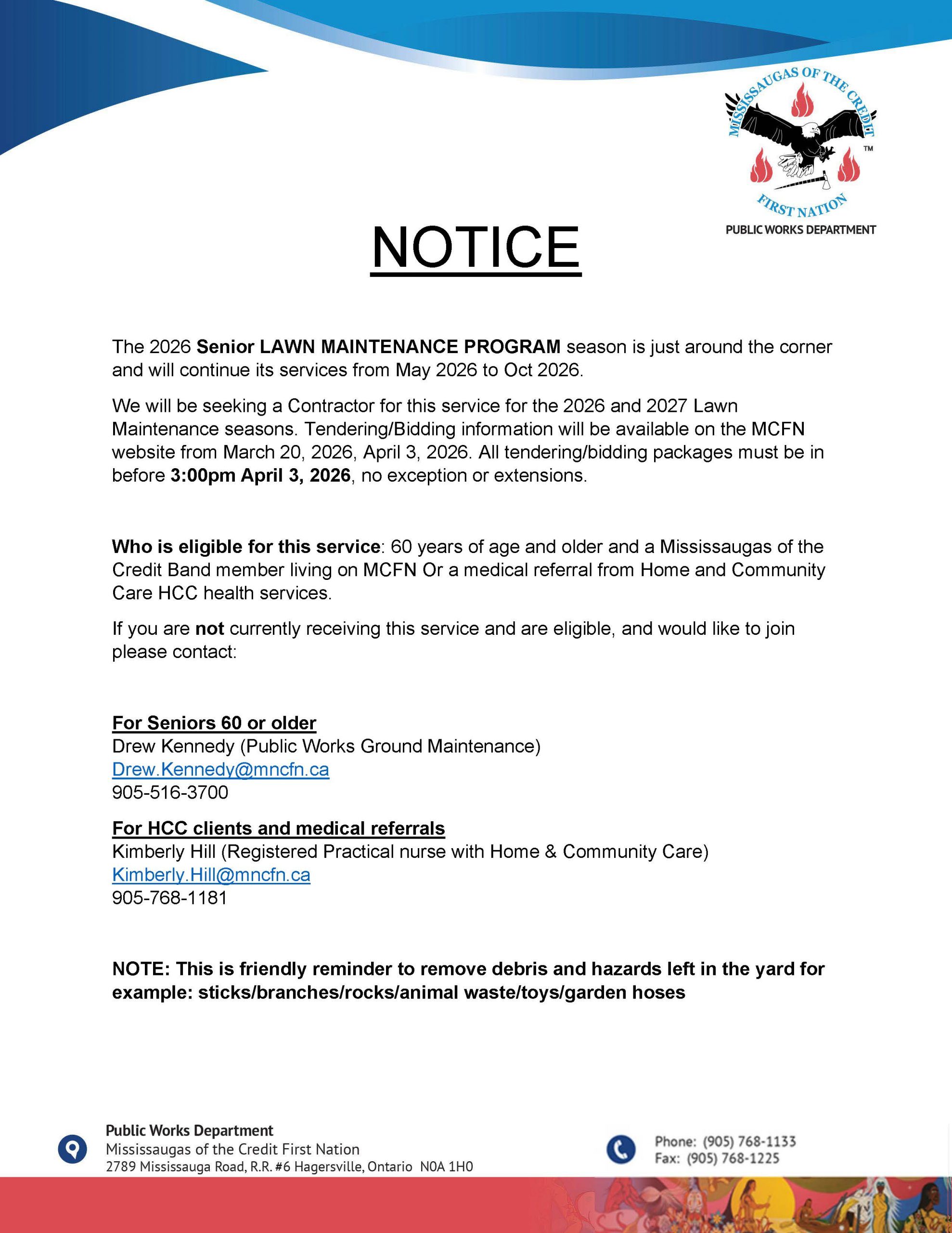 Senior Lawn Maintenance Program – 2026 Season