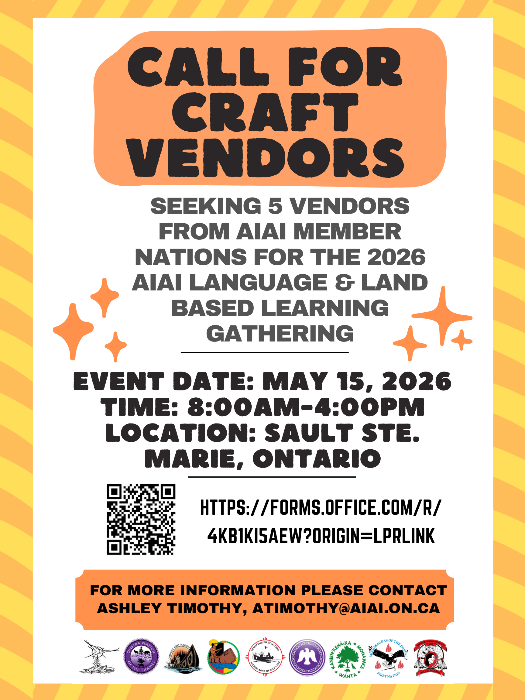 Craft Vendor call for AIAI’s ‘Language & Land-based learning’ event!