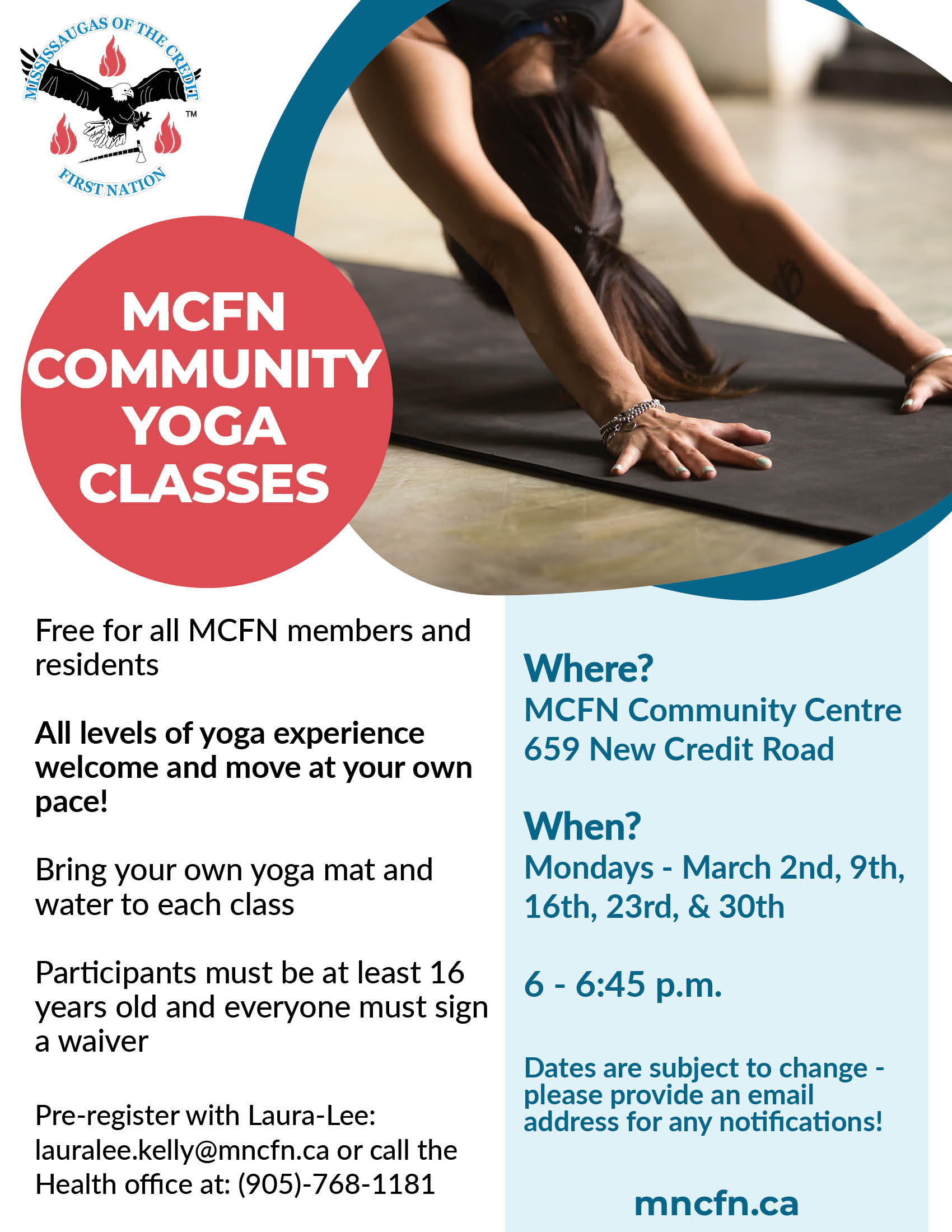 MCFN Community Yoga Classes - Spring 2026