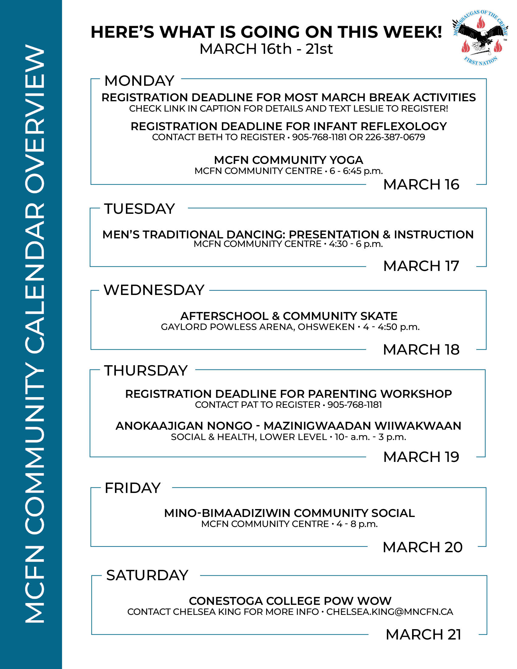What’s Happening this Week at MCFN!