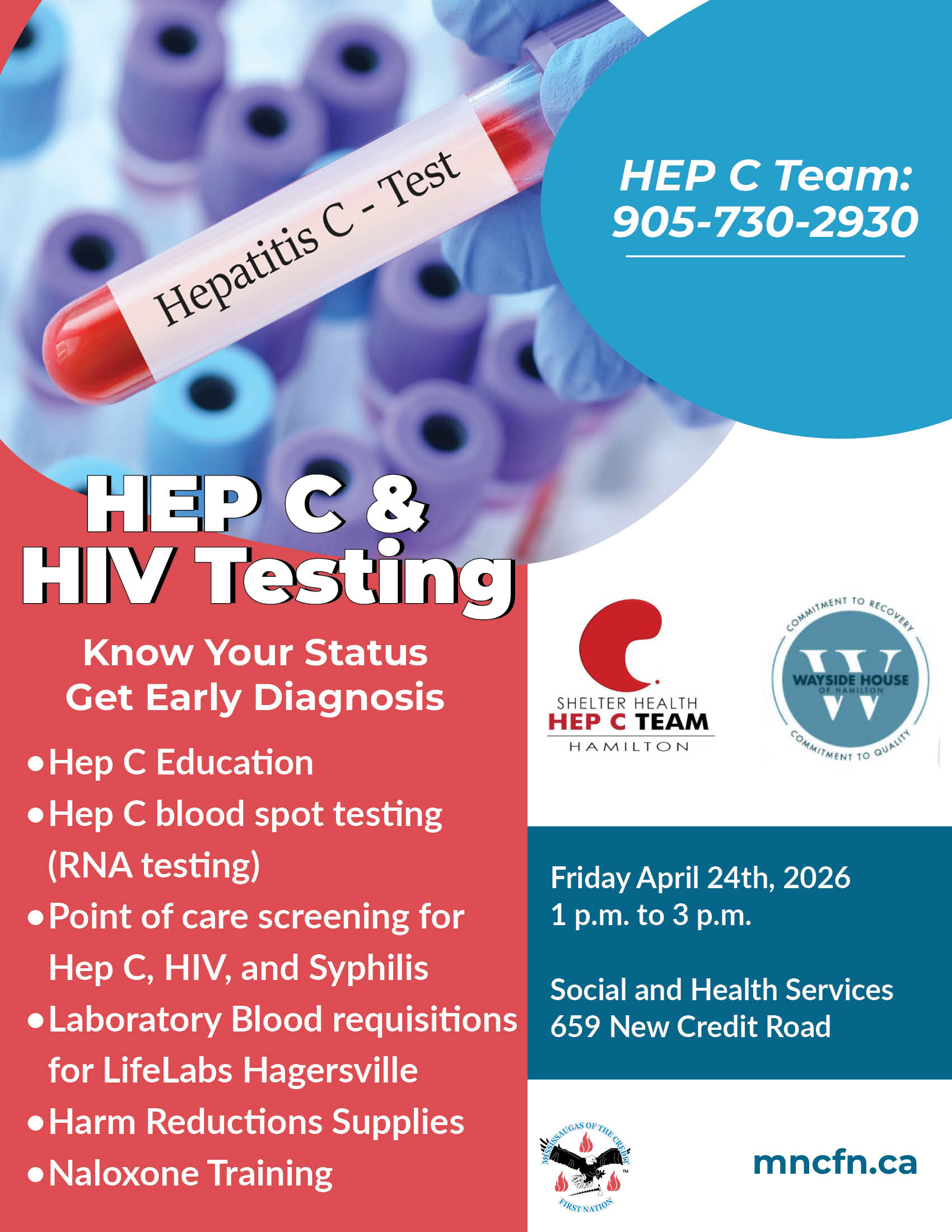 Hep C, HIV, and Syphilis Point of Care Testing Clinic for April