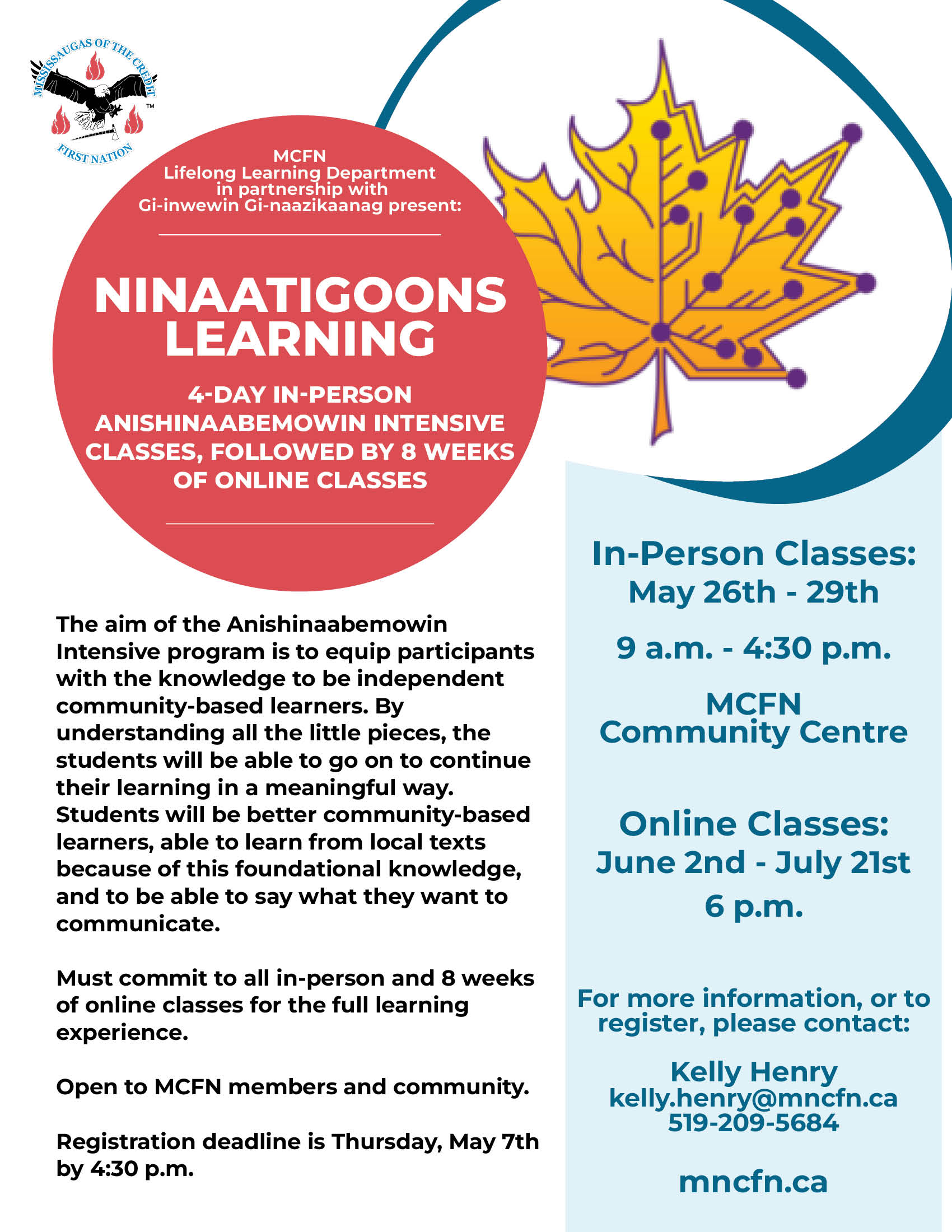 Ninaatigoons Learning – Anishinaabemowin Intensive Program