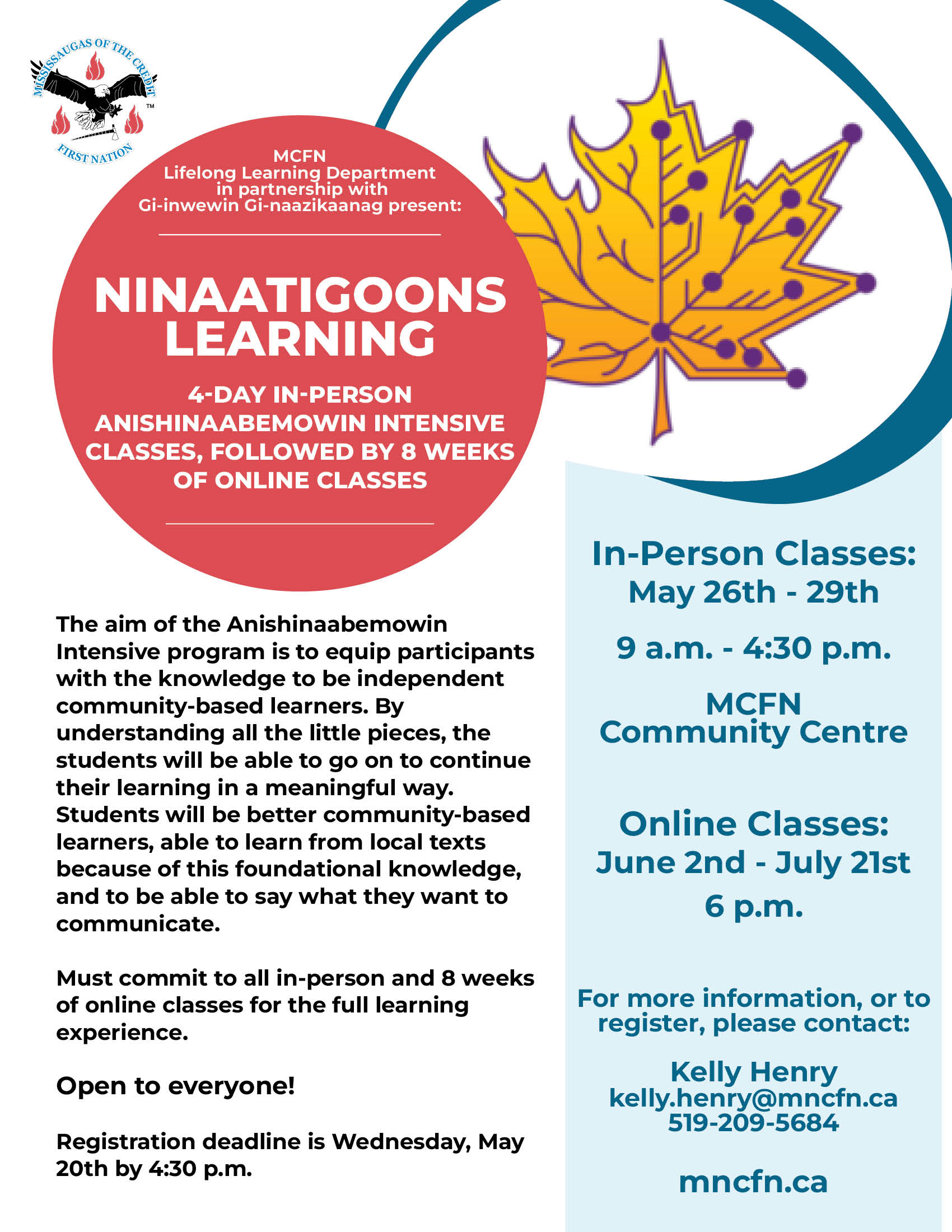 Ninaatigoons Learning – Anishinaabemowin Intensive Program