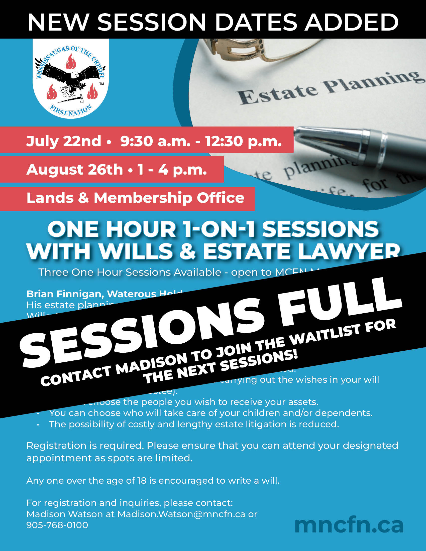 Free One Hour 1-on-1 Sessions with a Wills & Estate Lawyer - New Session Dates Added!